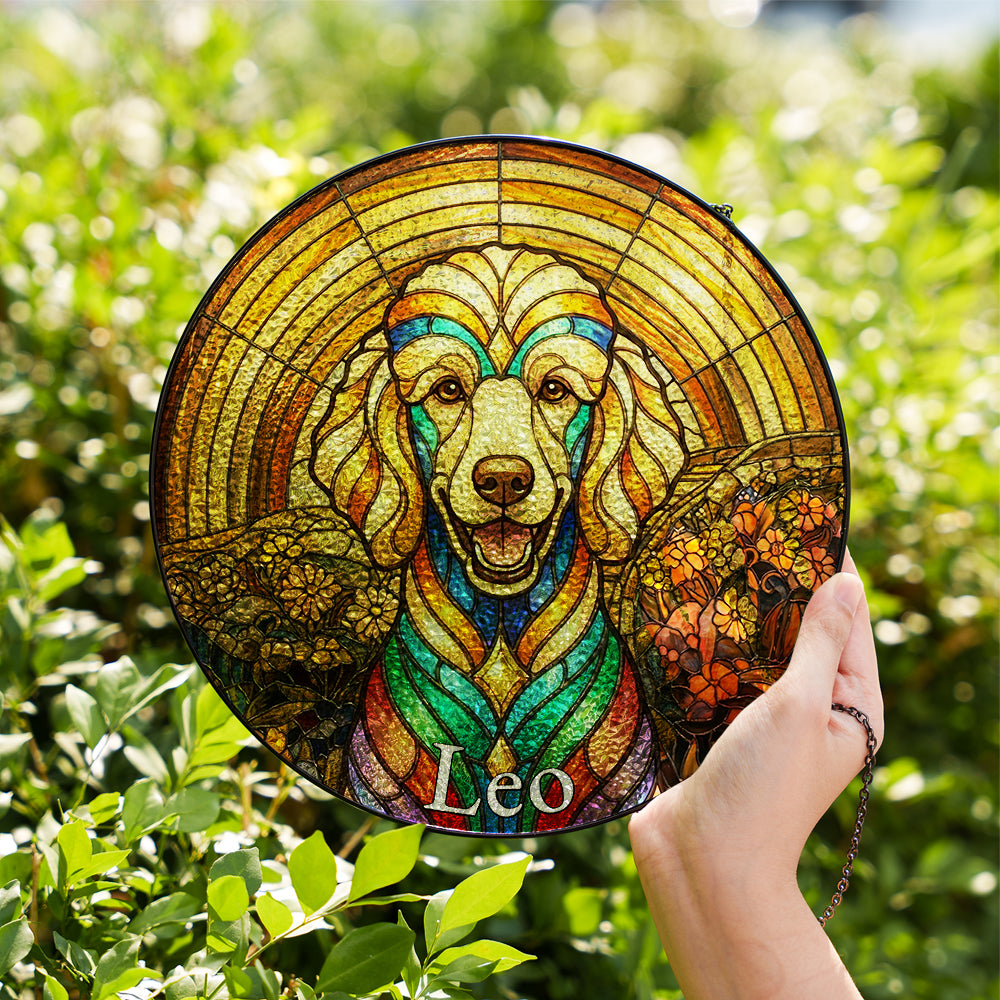Personalized Dog Portrait Stained Glass Ornament