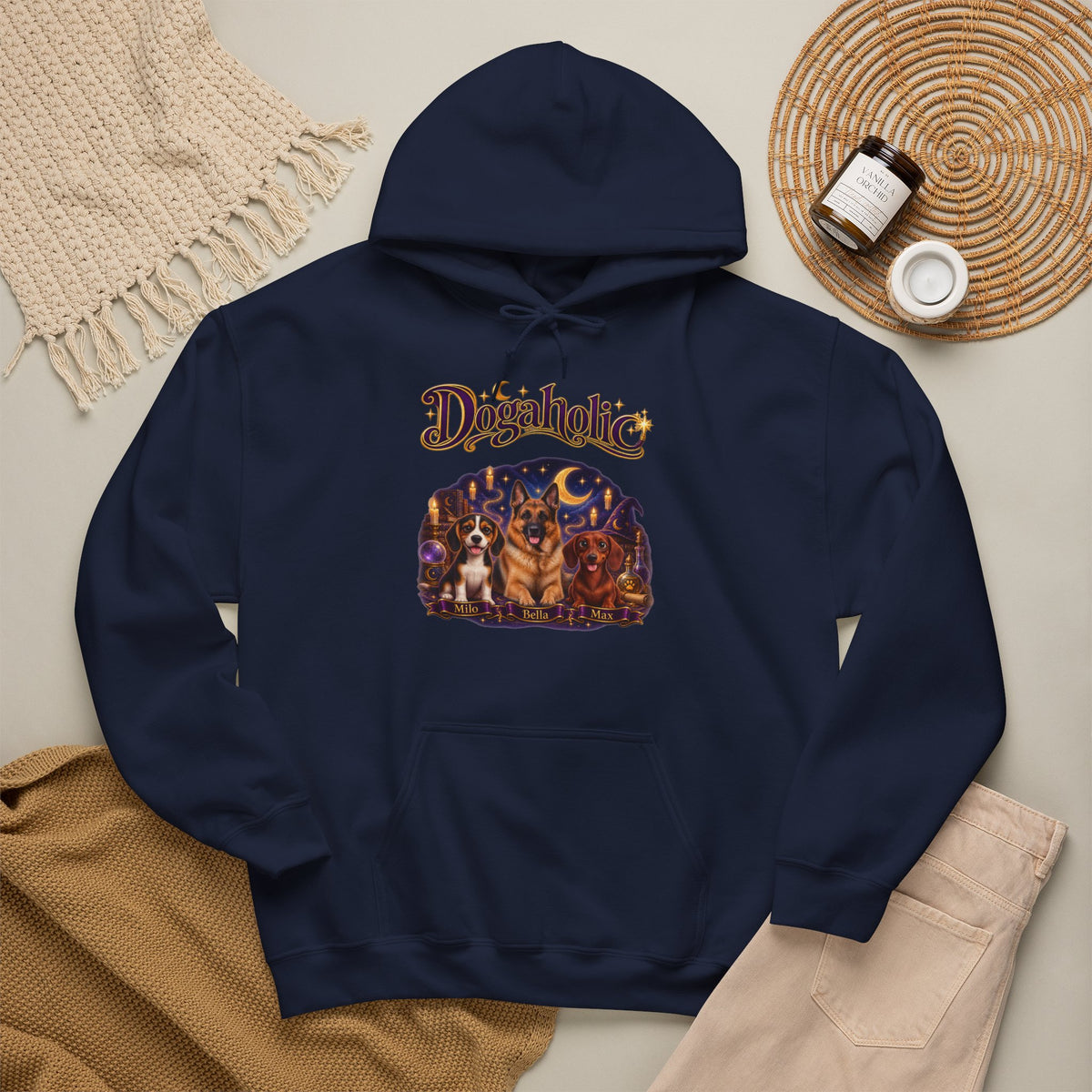 Personalized Dog Hoodie – Dogaholic Wizard Pups – Foto 2