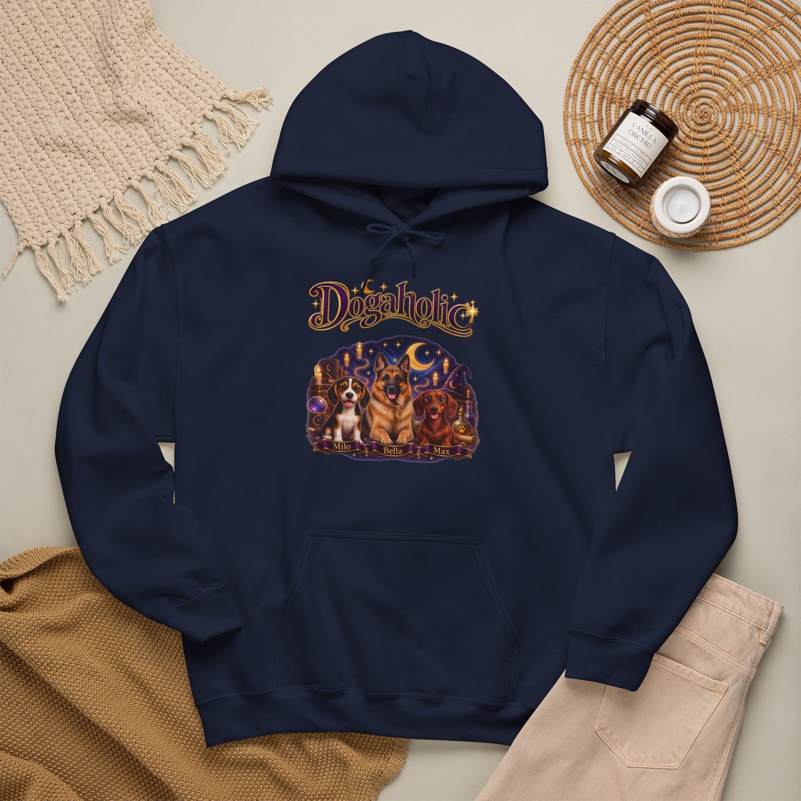 Personalized Dog Hoodie – Dogaholic Wizard Pups – Foto 2