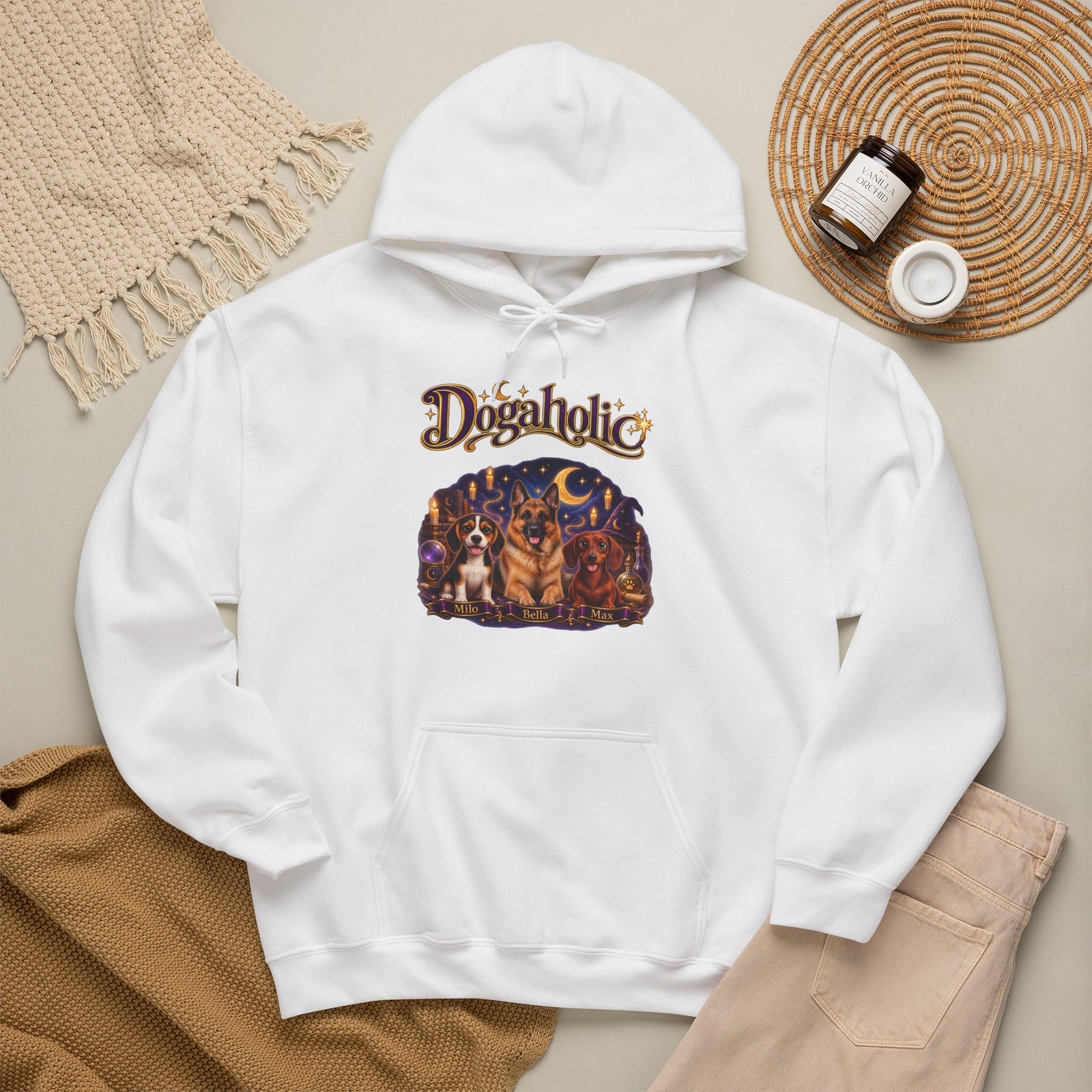 Personalized Dog Hoodie – Dogaholic Wizard Pups – Foto 8