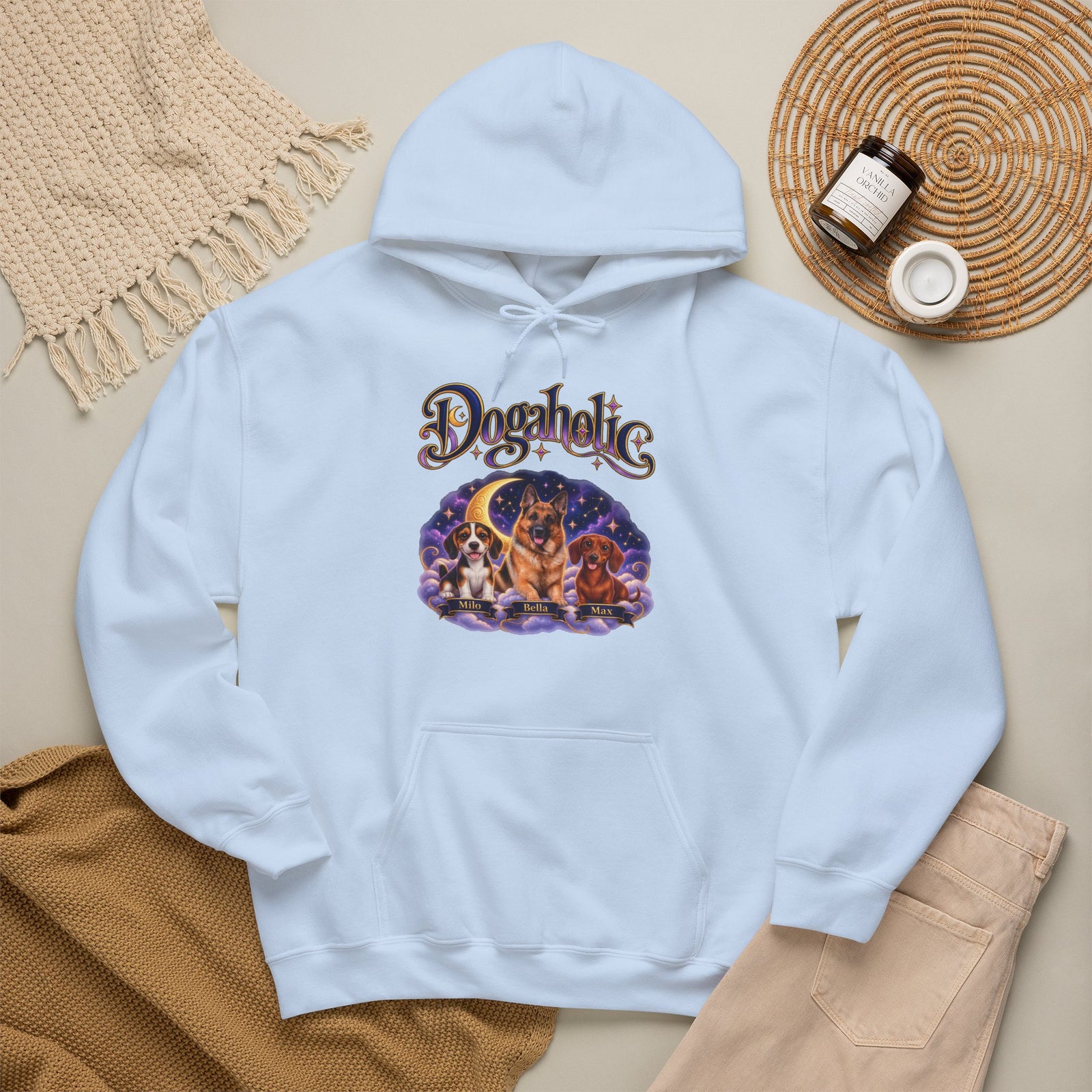 Personalized Dog Hoodie – Dogaholic Celestial Moon – Foto 20