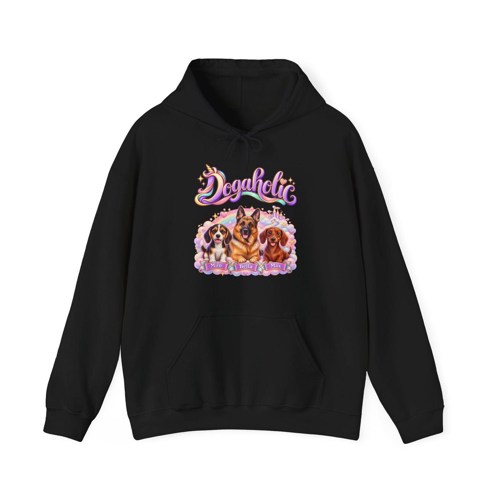Personalized Dog Hoodie – Dogaholic Pastel Rainbow – photo 10