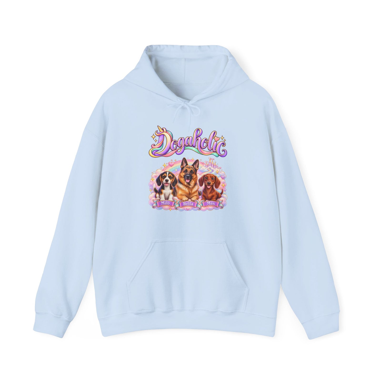 Personalized Dog Hoodie – Dogaholic Pastel Rainbow – photo 19