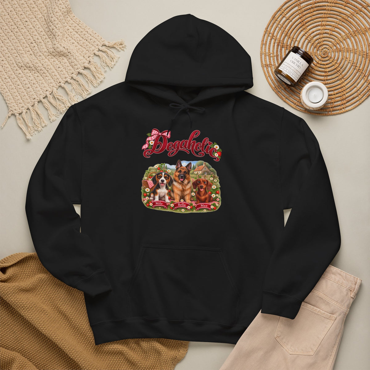 Personalized Dog Hoodie – Dogaholic Strawberry Picnic – Foto 11