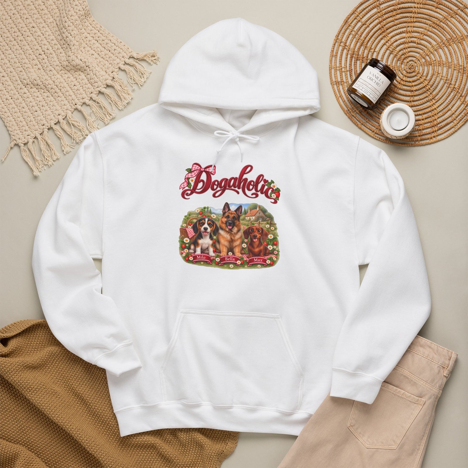 Personalized Dog Hoodie – Dogaholic Strawberry Picnic – Foto 8
