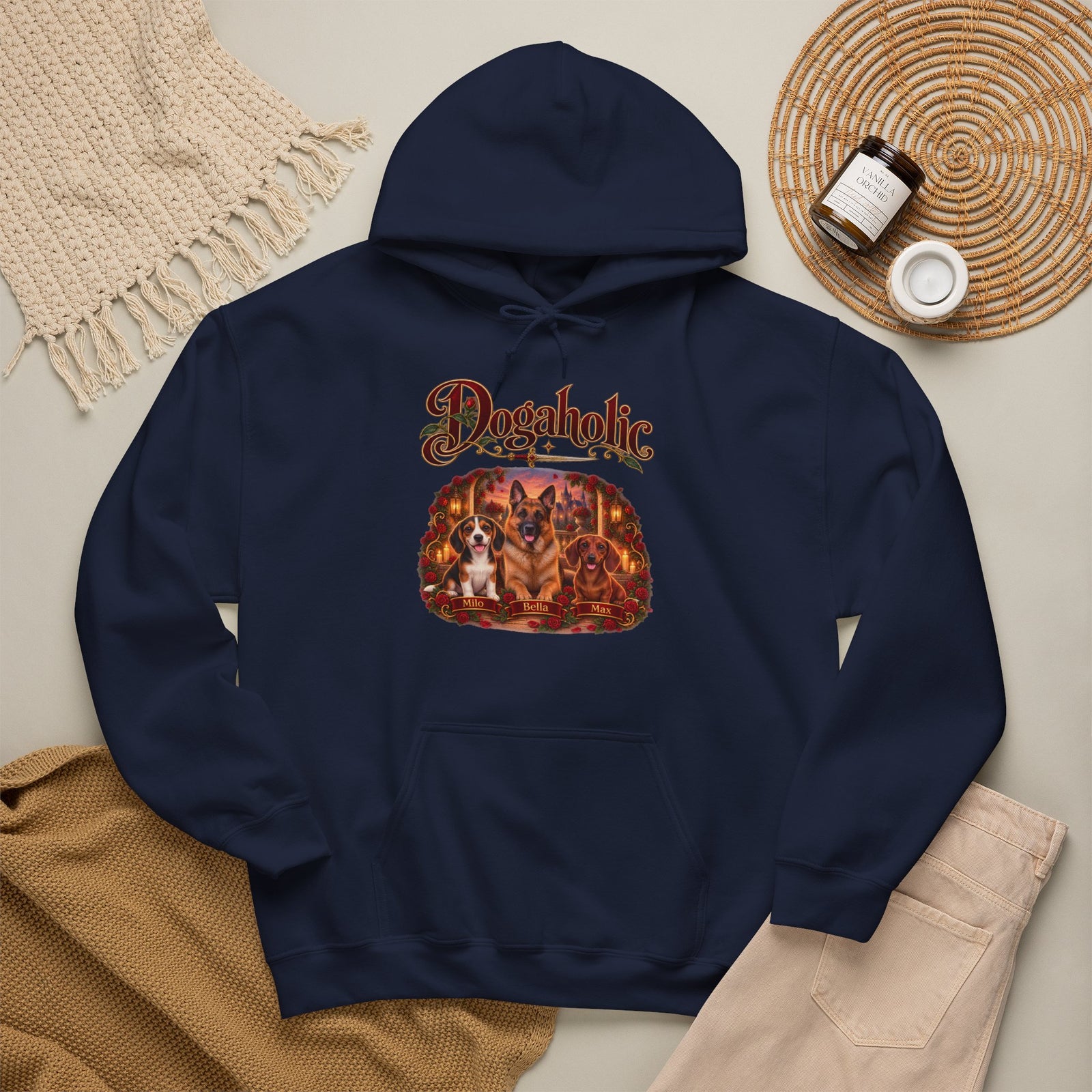 Personalized Dog Hoodie – Dogaholic Rose Fantasy – photo 2