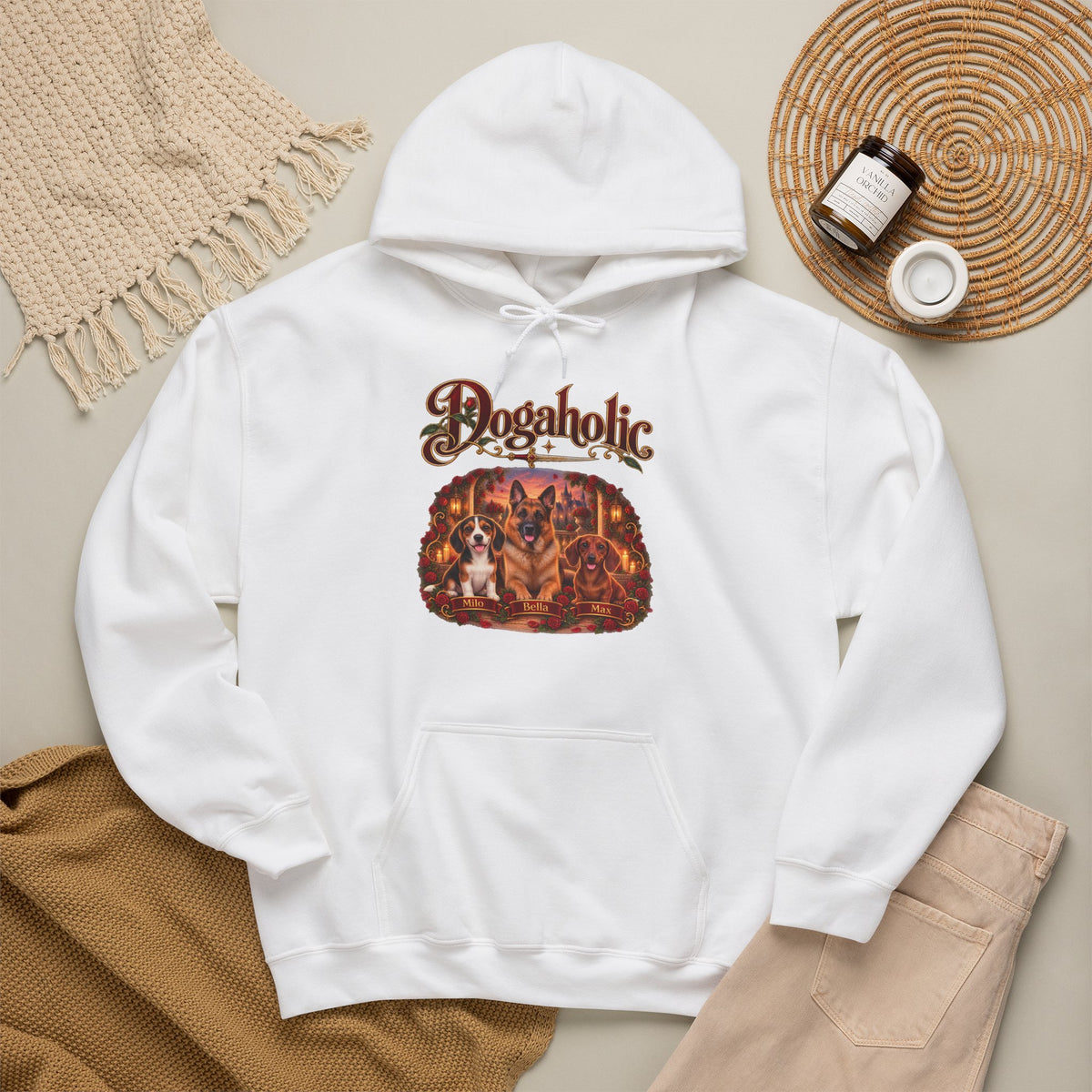Personalized Dog Hoodie – Dogaholic Rose Fantasy – photo 8