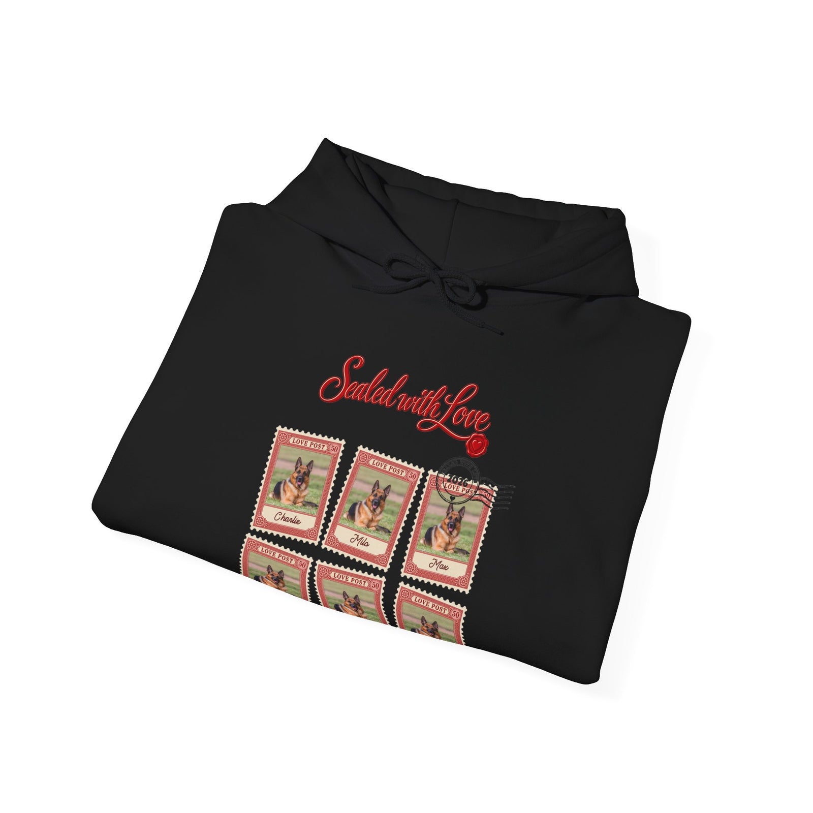 Personalized Dog Hoodie – Love Post Pet Name Stamps – photo 12