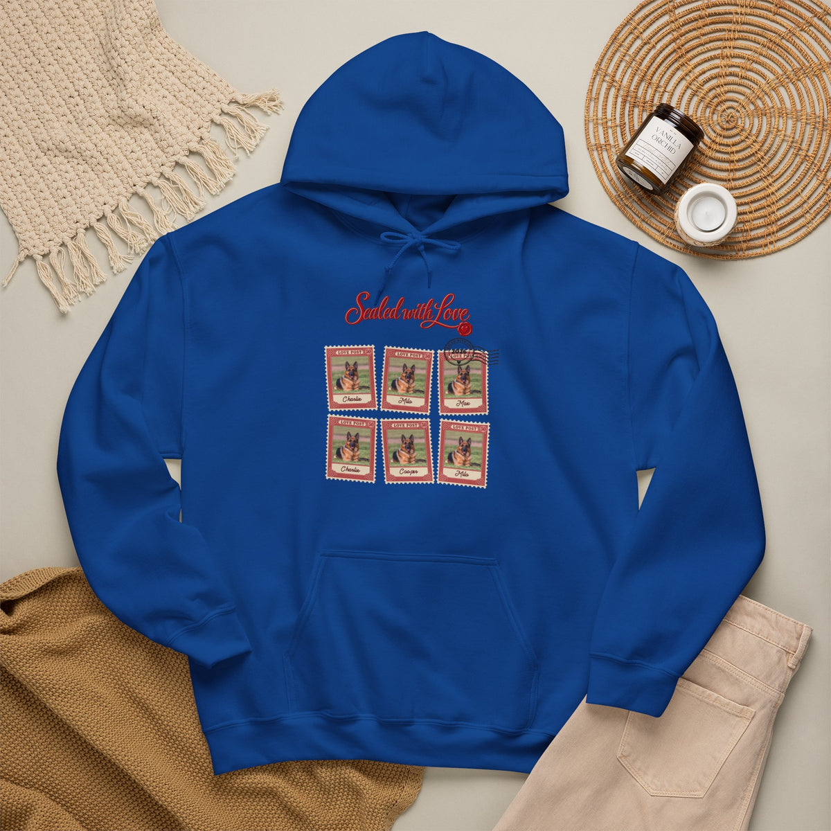 Personalized Dog Hoodie – Love Post Pet Name Stamps – photo 14