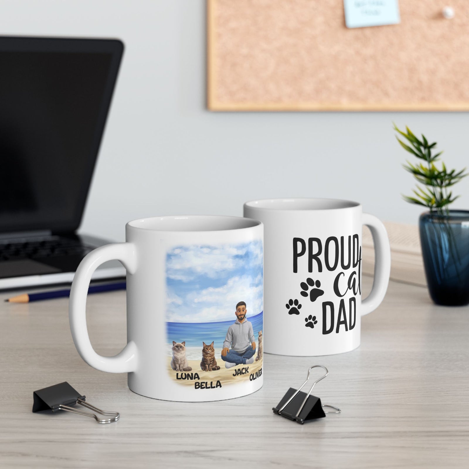 Katzen-Papa-Tasse - Personalisierte Katzen-Papa-Tasse  – Foto 3