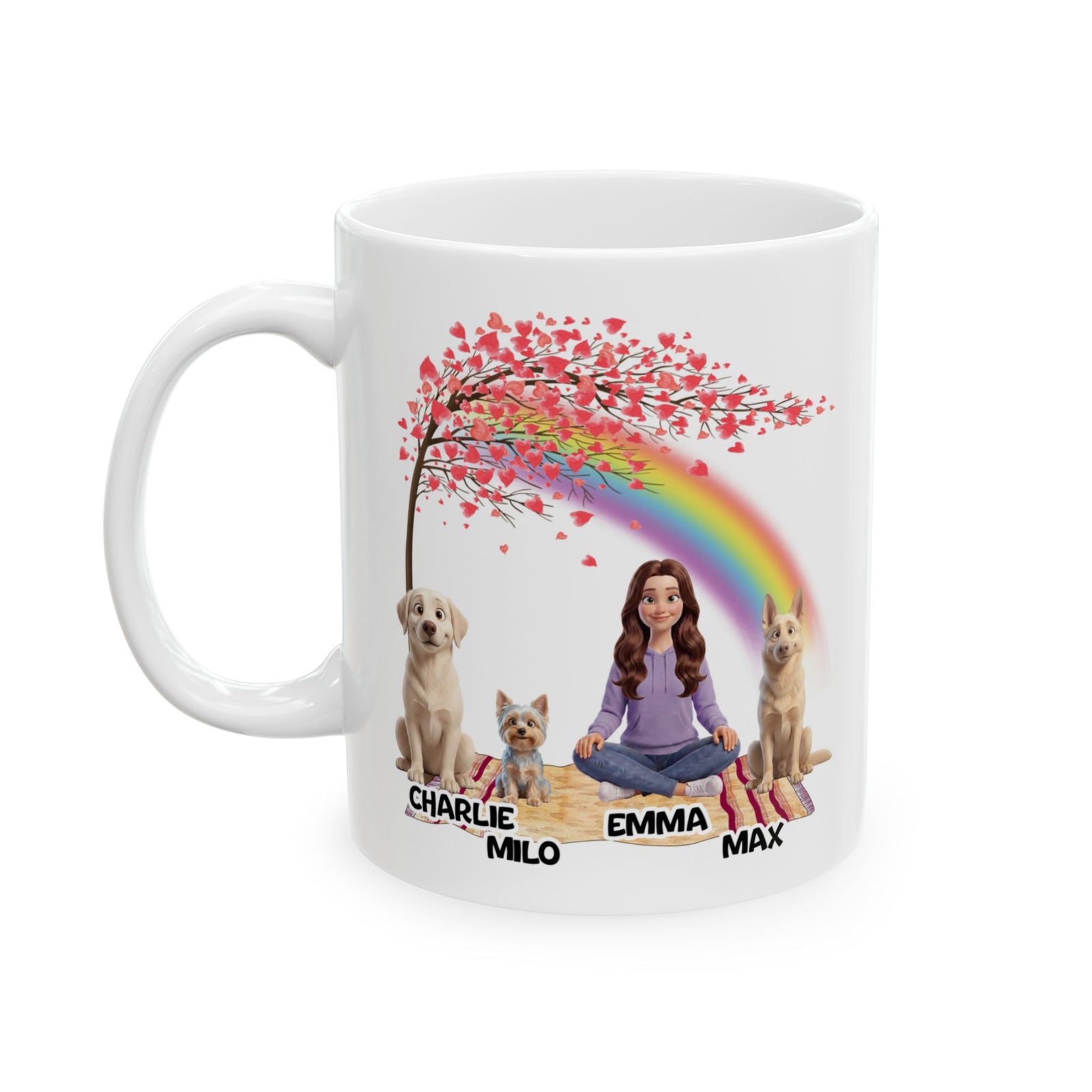 Dog Mom Mug - Personalized Dog Mug Up To 4 Dogs - Best Friends