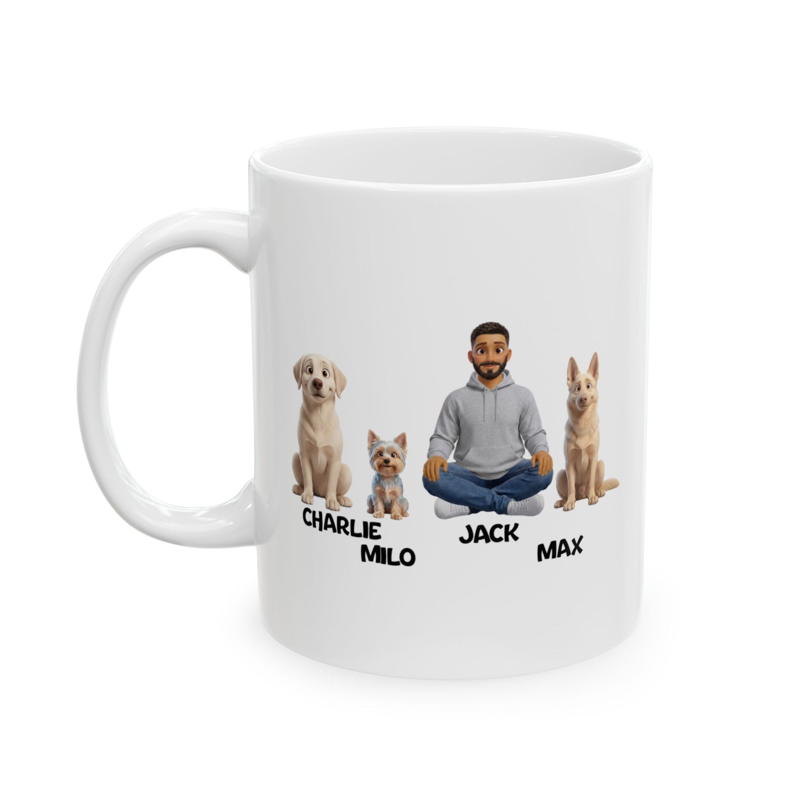 Dog Dad Mug - Personalized Dog Dad Mug with Up To 6 Dogs