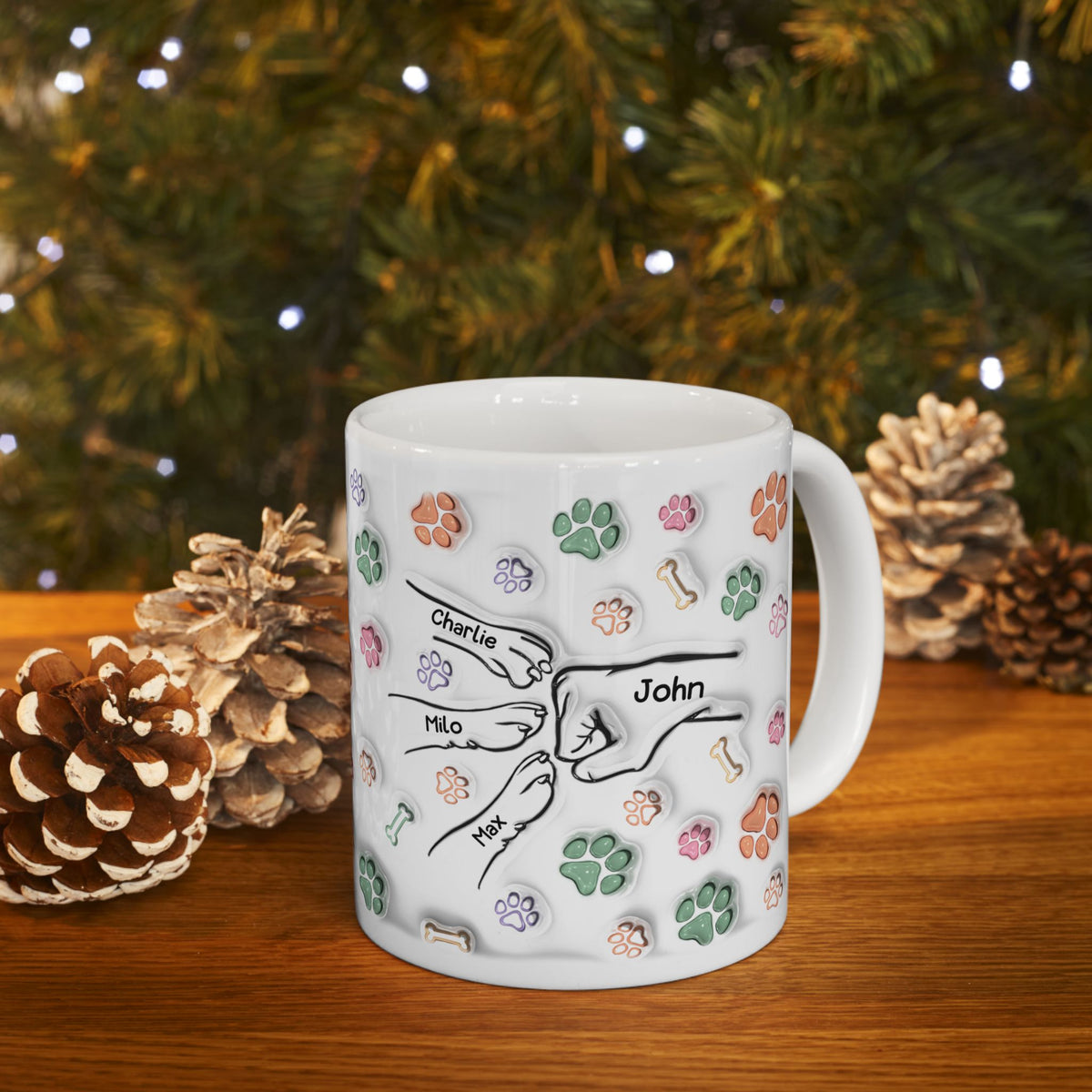 Dog Dad Mug - 3D Inflated Effect - Personalized Dog Dad Mug with Up To 6 Dogs – photo 6
