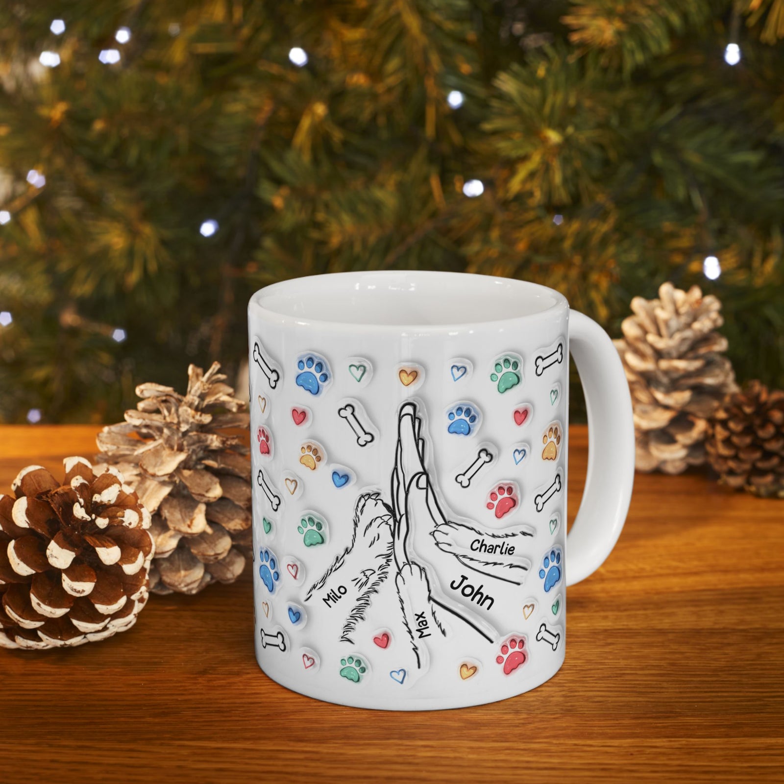 Dog Dad Mug - 3D Inflated Effect - Personalized Dog Dad Mug with Up To 6 Dogs – photo 6