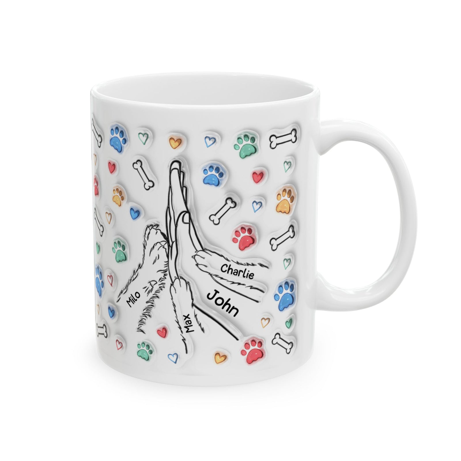 Dog Dad Mug - 3D Inflated Effect - Personalized Dog Dad Mug with Up To 6 Dogs – photo 2
