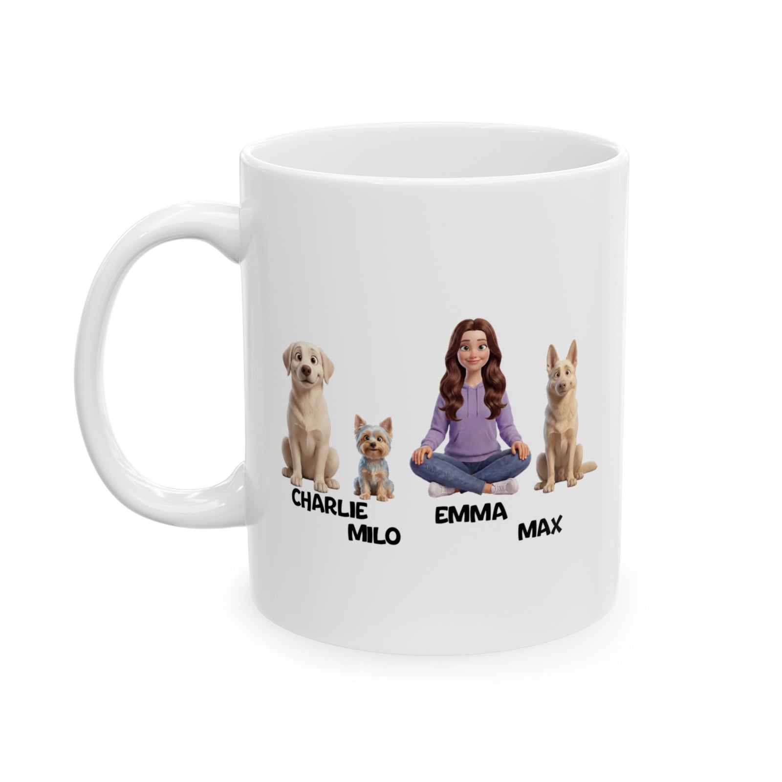 Dog Mom Mug - Personalized Dog Mom Mug with Up To 6 Dogs