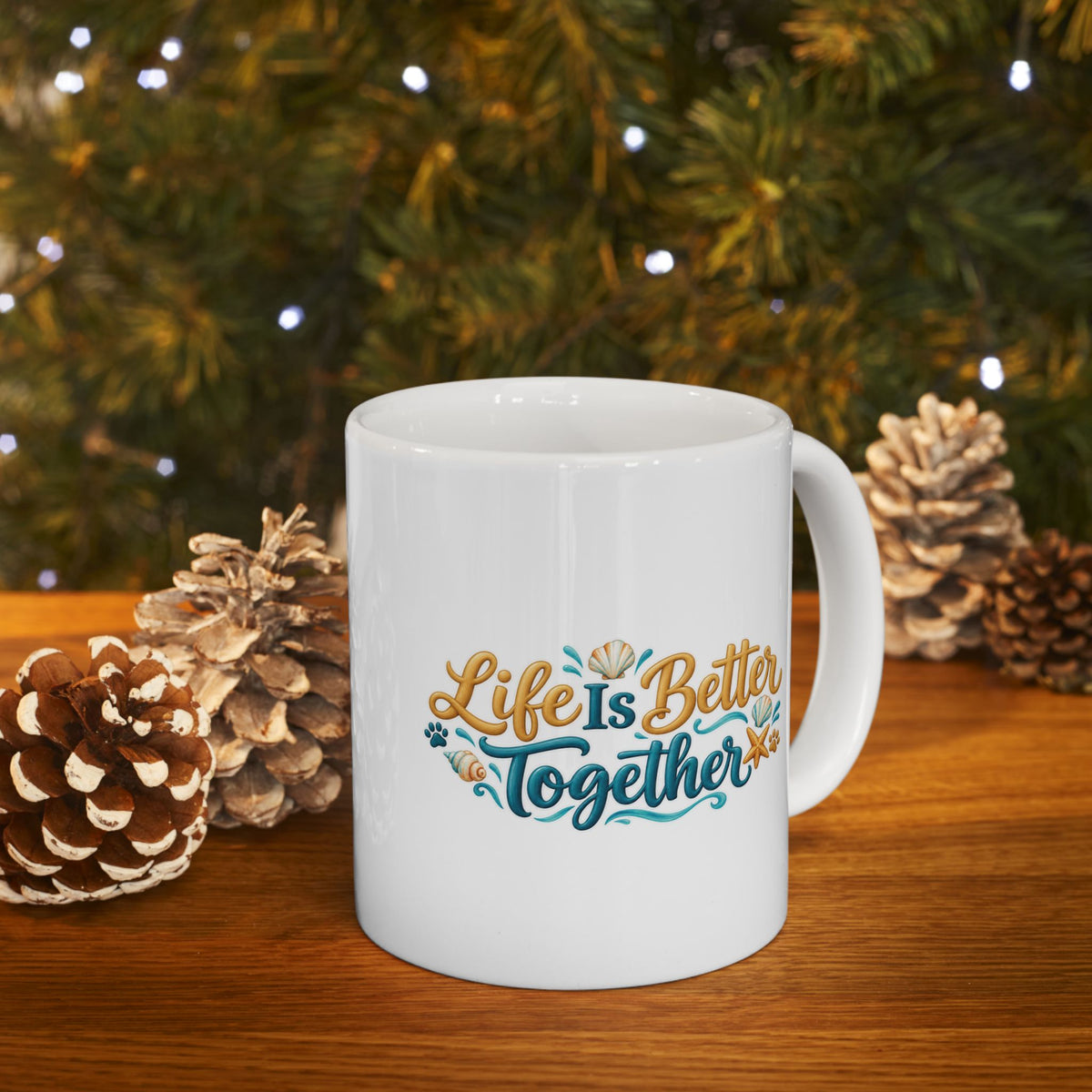Personalized Coffee Mug with Pets and People – Ocean Beach – photo 6