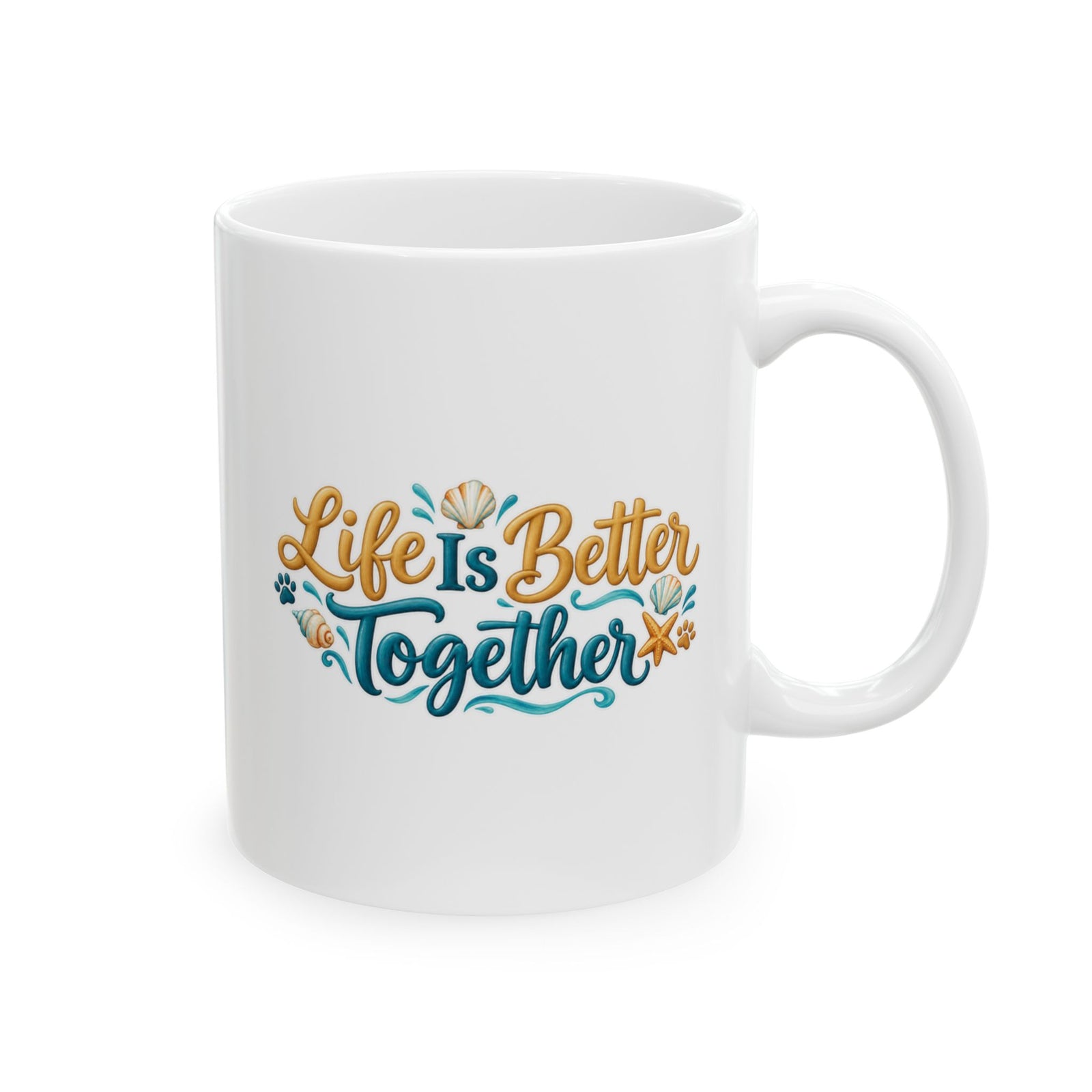 Personalized Coffee Mug with Pets and People – Ocean Beach – photo 2