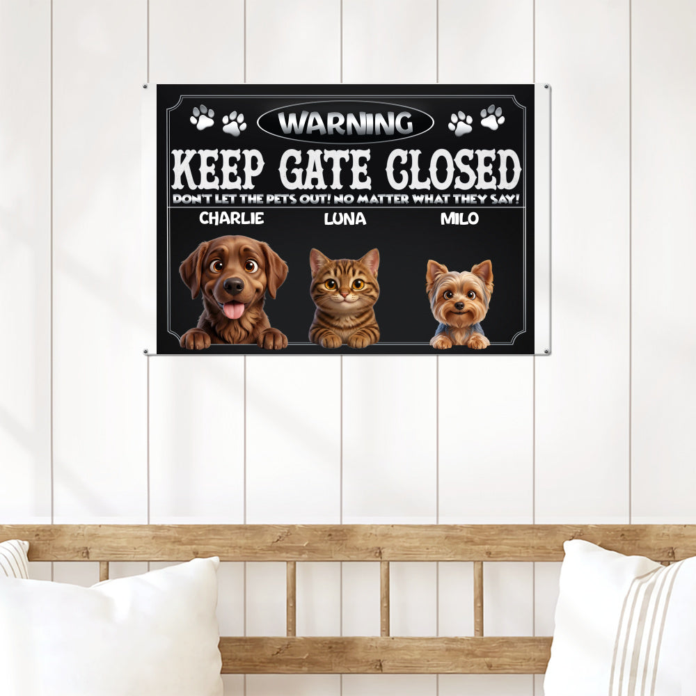 Personalized Dog Metal Sign – Keep Gate Closed Pets – Foto 6