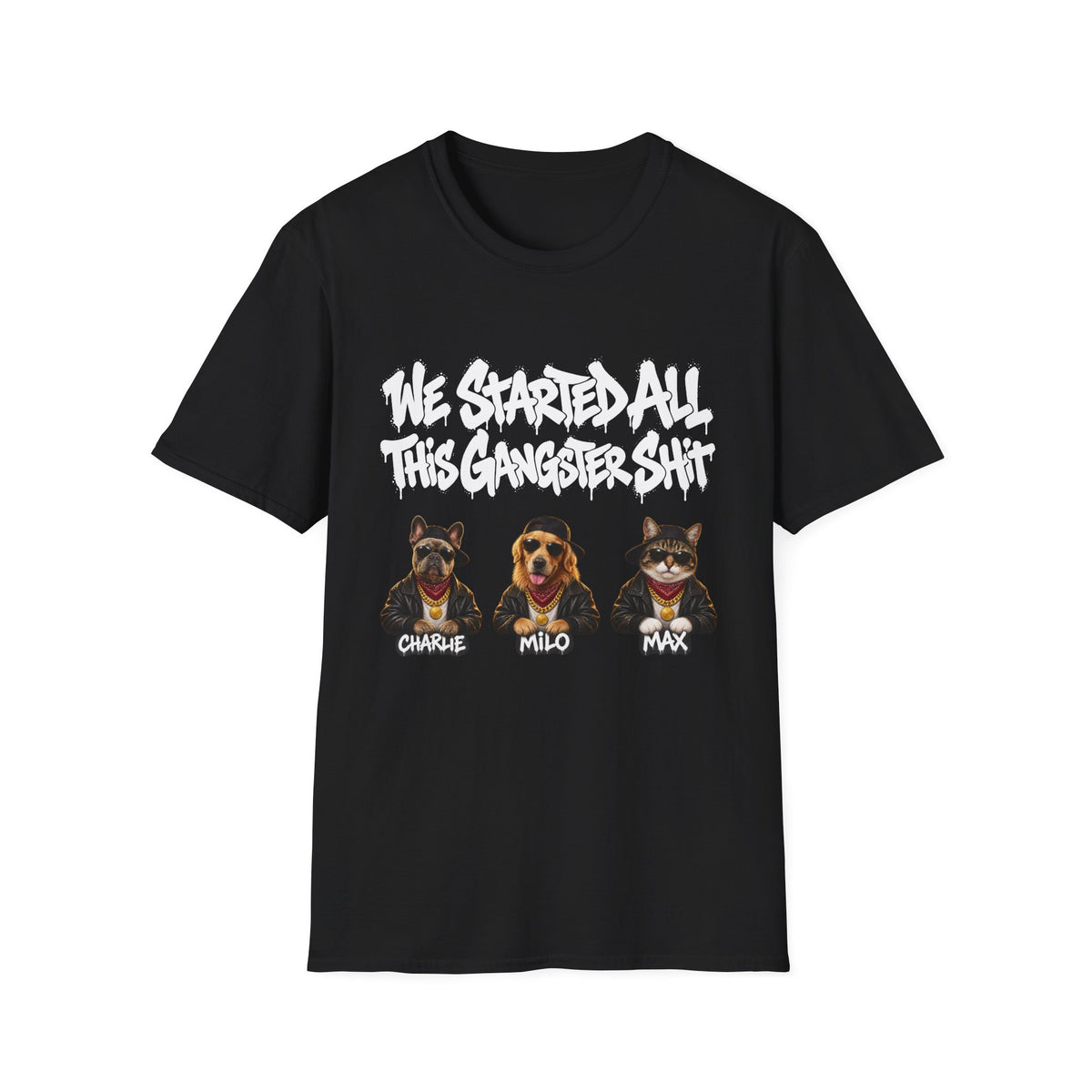 Personalized Gangster Pet Portrait Tee from Photo – Graffiti, Pets with Names – Foto 2