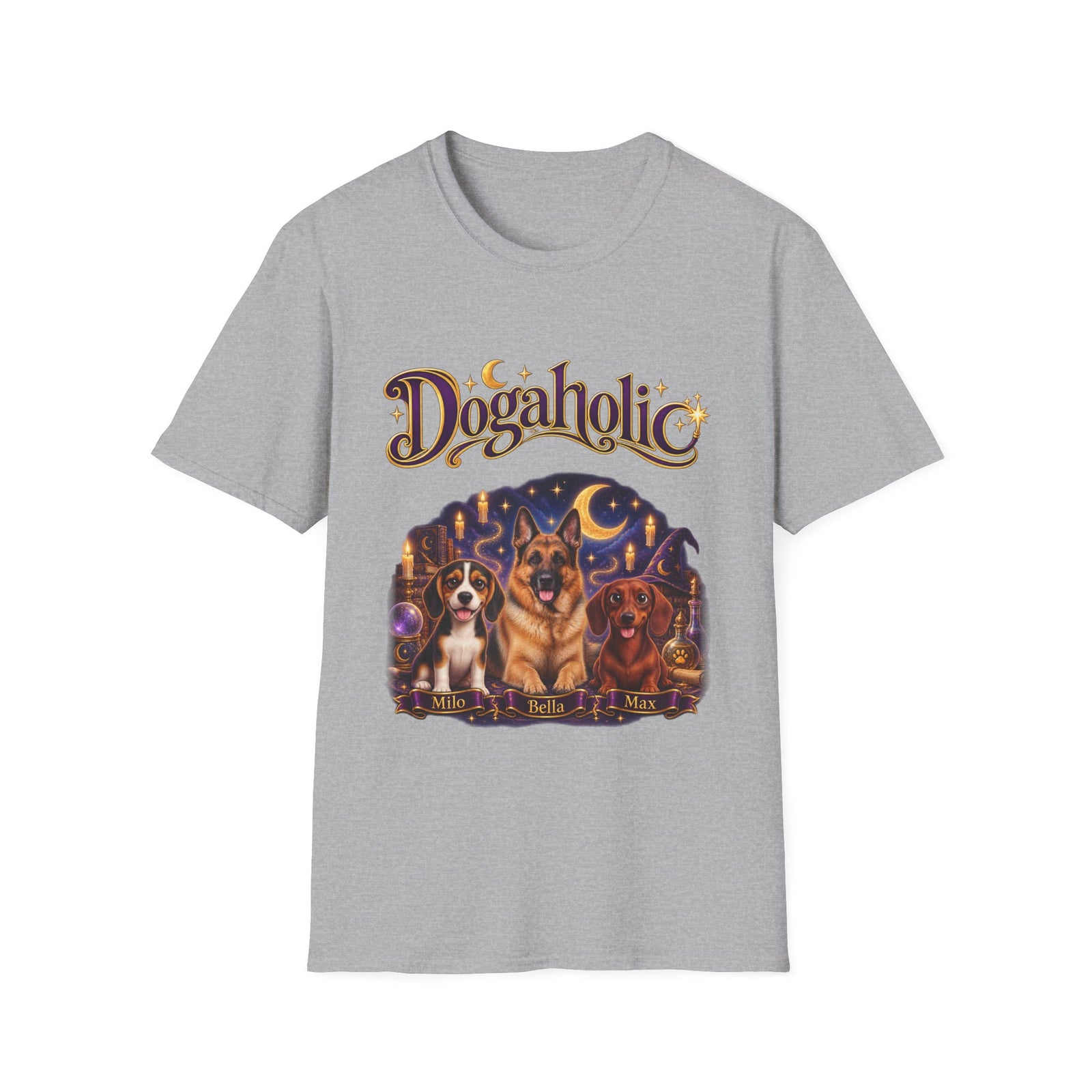 Personalized Graphic Tee – Dogaholic Wizard Dogs – photo 10