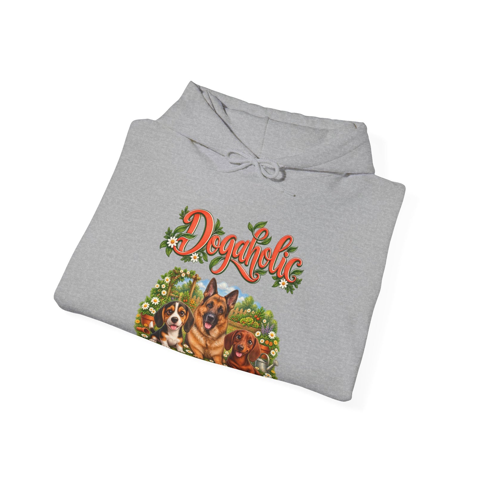 Personalized Graphic Tee – Dogaholic Garden – Hoodie Sport Grey