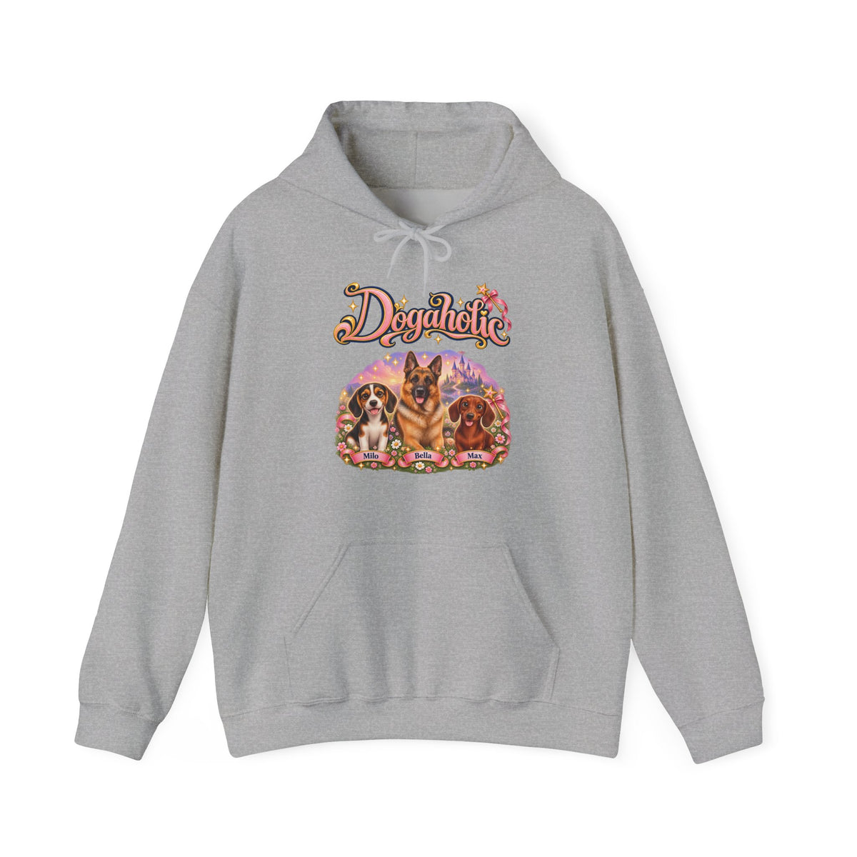 Personalized Graphic Tee – Dogaholic Fairy Tale – Hoodie Sport Grey