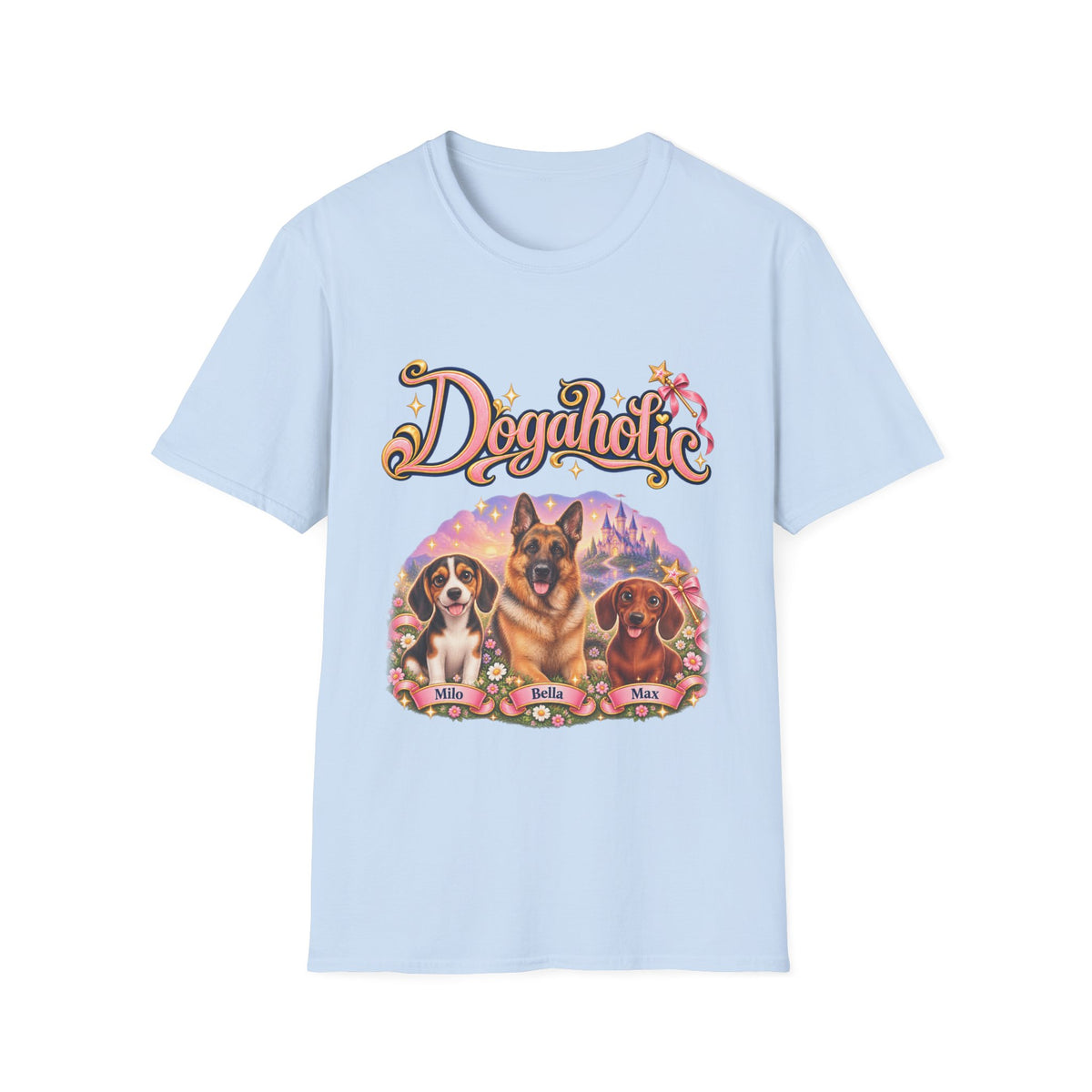 Personalized Graphic Tee – Dogaholic Fairy Tale