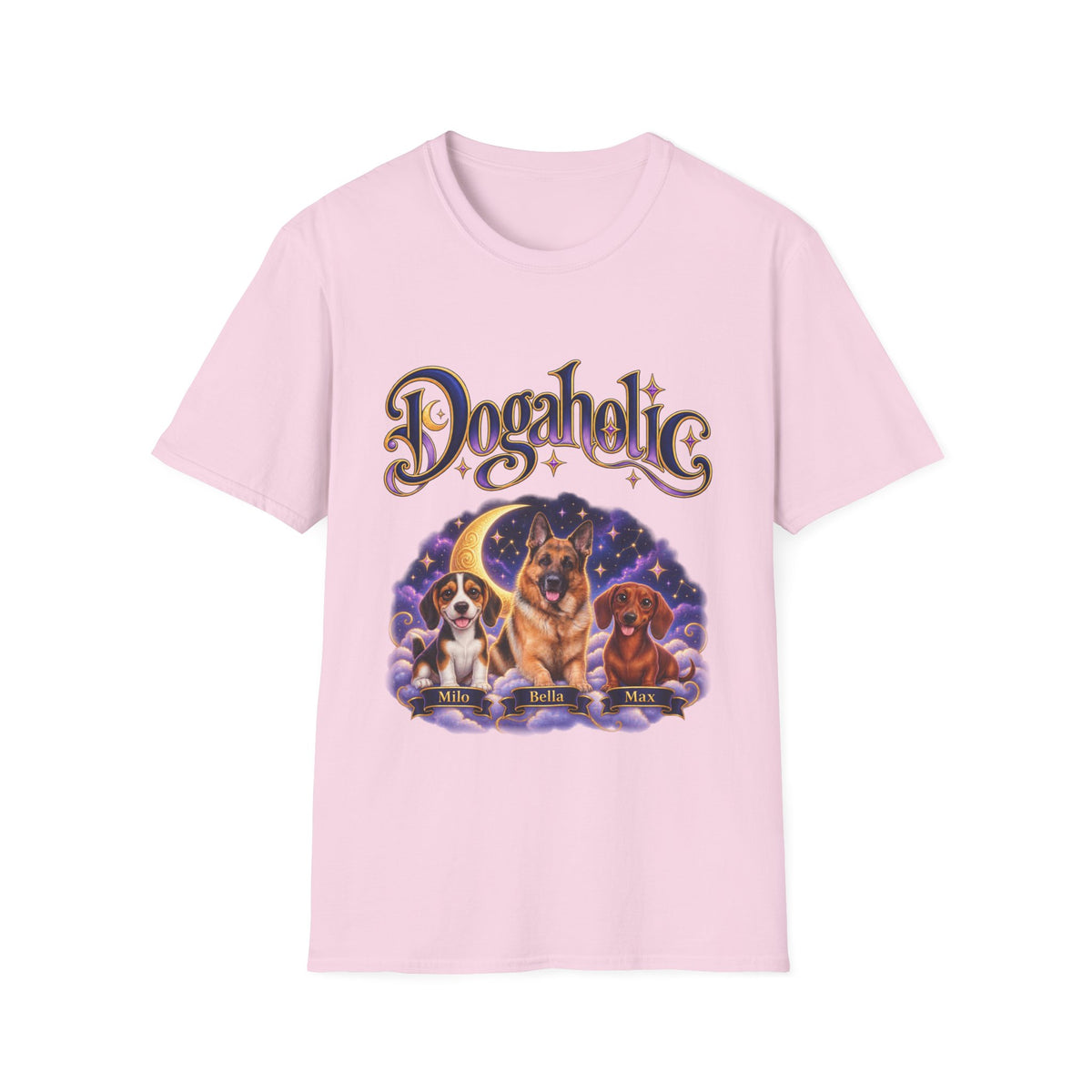 Personalized Graphic Tee – Dogaholic Celestial Dogs – Foto 19