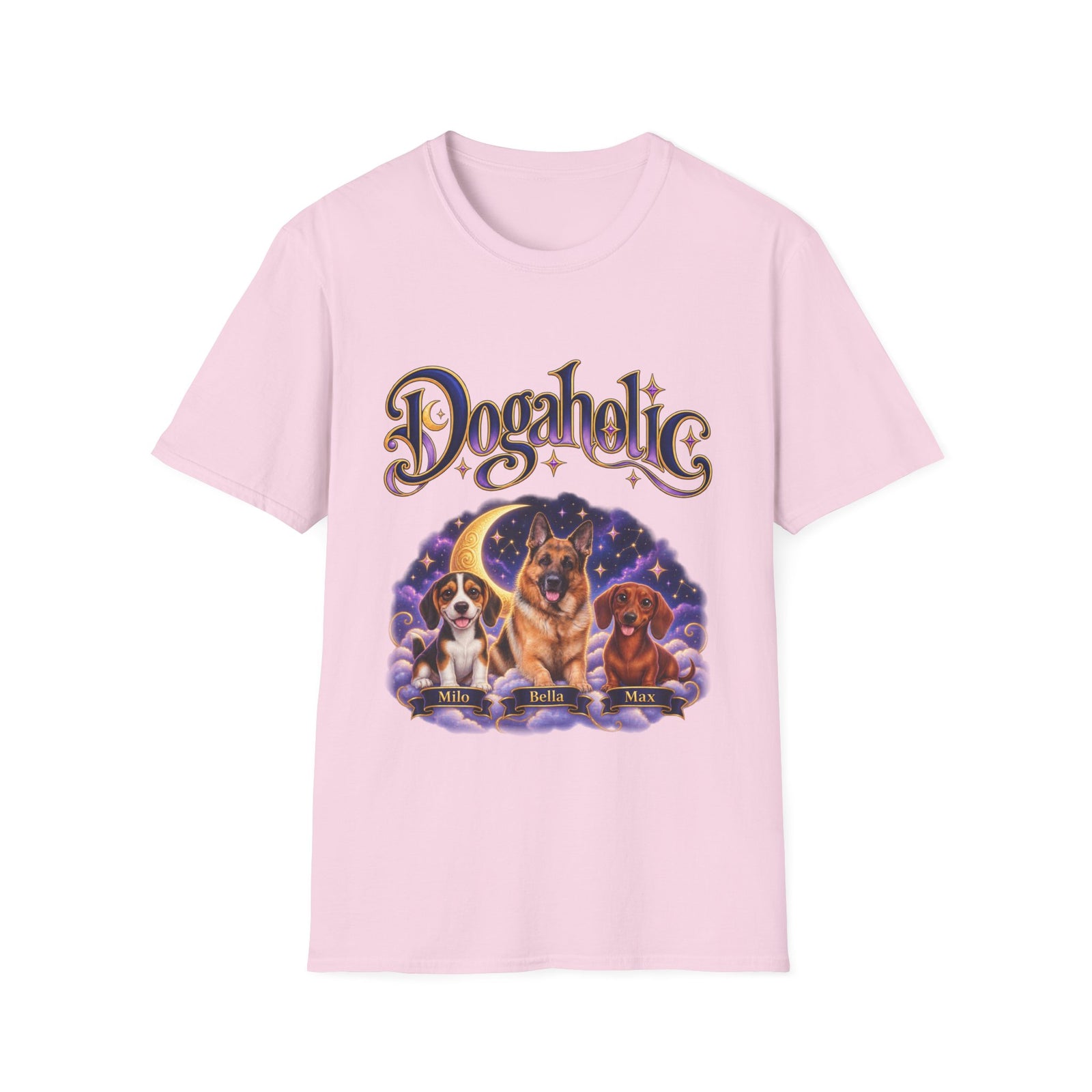 Personalized Graphic Tee – Dogaholic Celestial Dogs – Foto 19