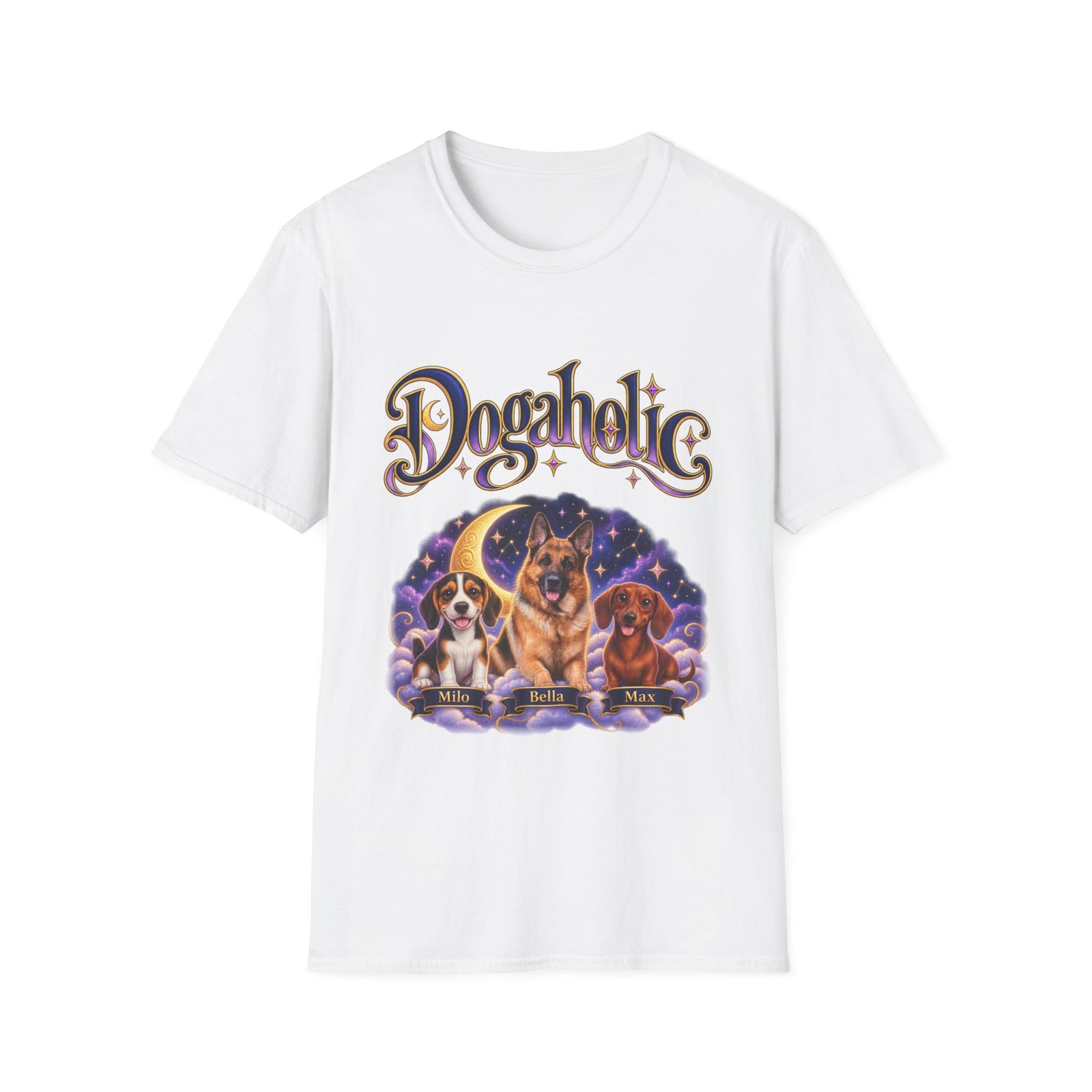 Personalized Graphic Tee – Dogaholic Celestial Dogs – Foto 13