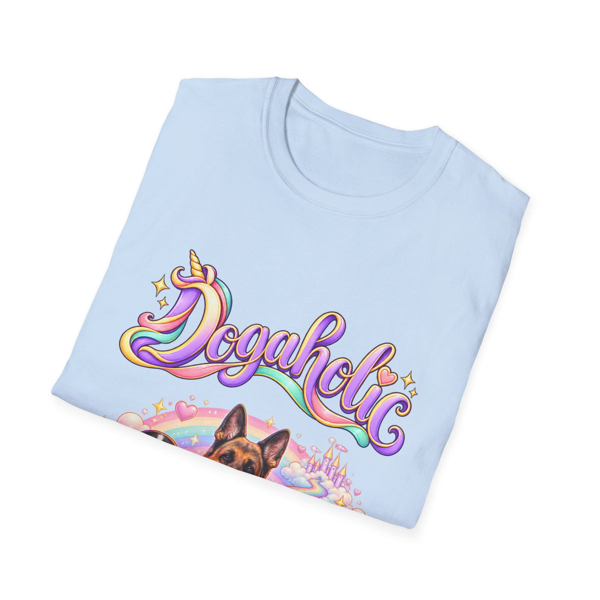 Personalized Graphic Tee – Dogaholic Unicorn Rainbow – photo 3