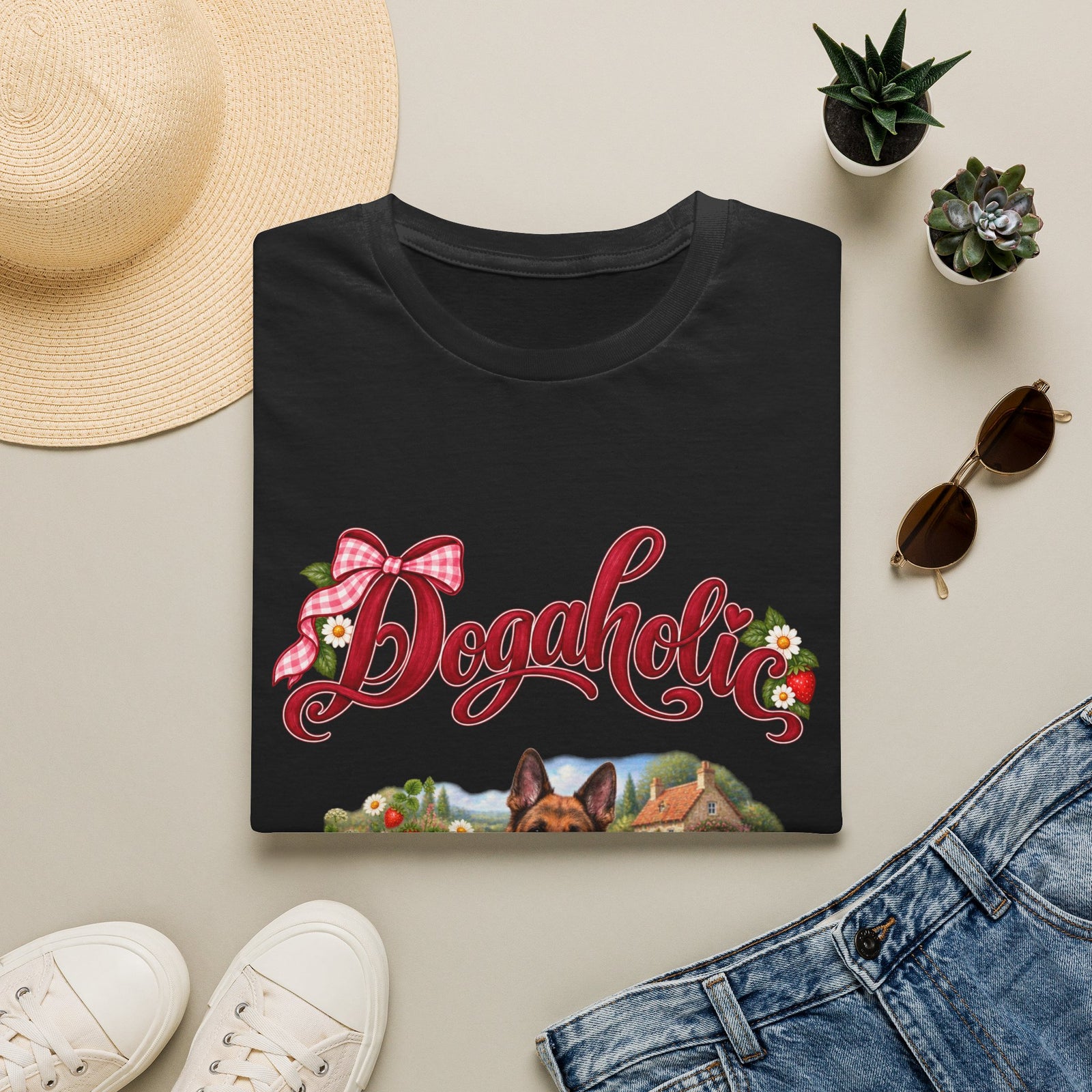 Personalized Graphic Tee – Dogaholic Strawberry Picnic – Foto 17