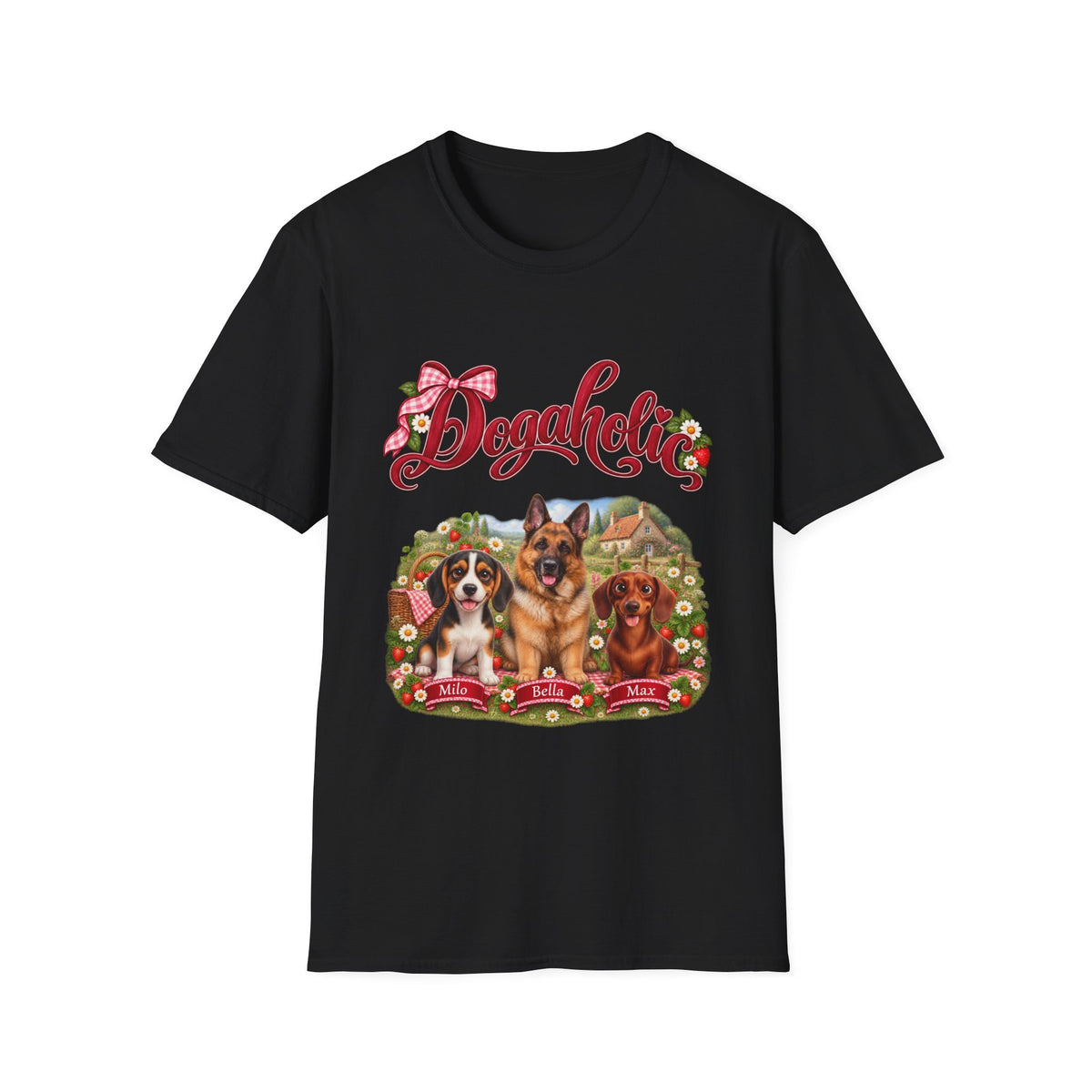 Personalized Graphic Tee – Dogaholic Strawberry Picnic – Foto 16