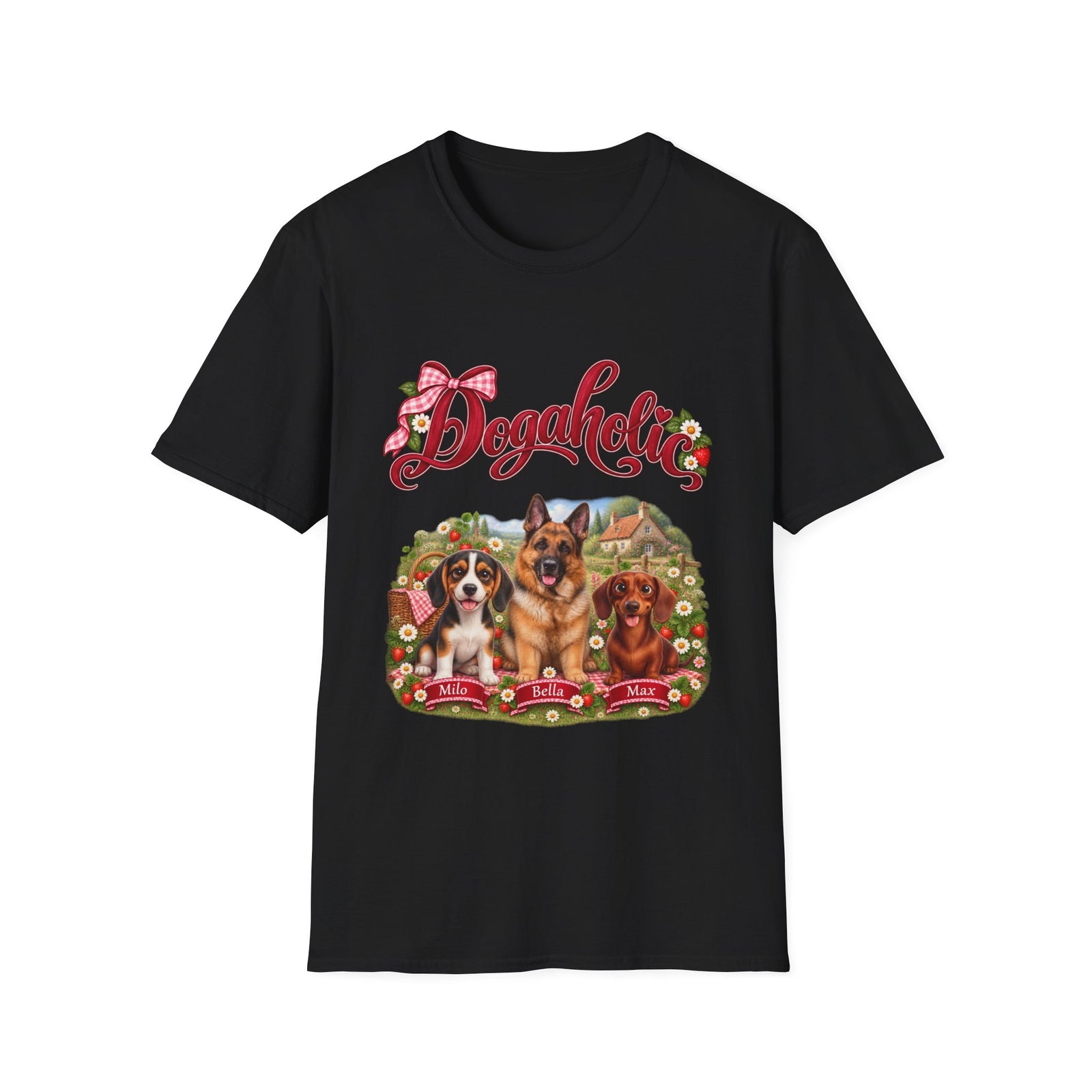 Personalized Graphic Tee – Dogaholic Strawberry Picnic – Foto 16