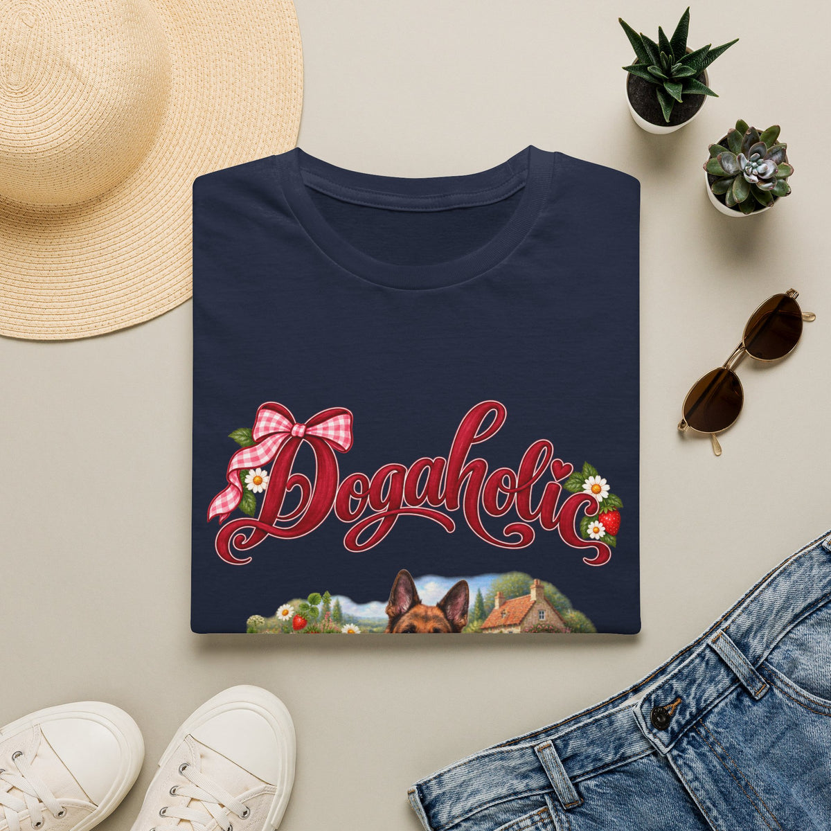 Personalized Graphic Tee – Dogaholic Strawberry Picnic – Foto 5