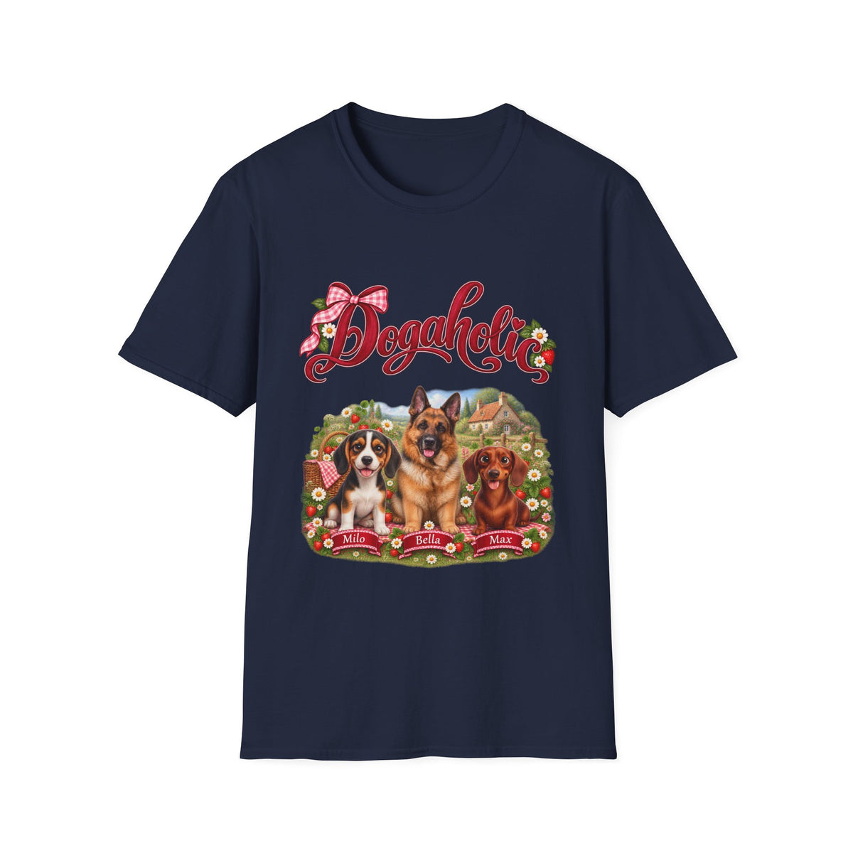 Personalized Graphic Tee – Dogaholic Strawberry Picnic – Foto 4