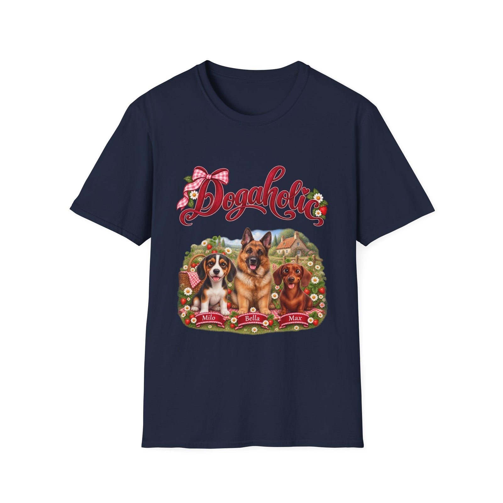 Personalized Graphic Tee – Dogaholic Strawberry Picnic – Foto 4