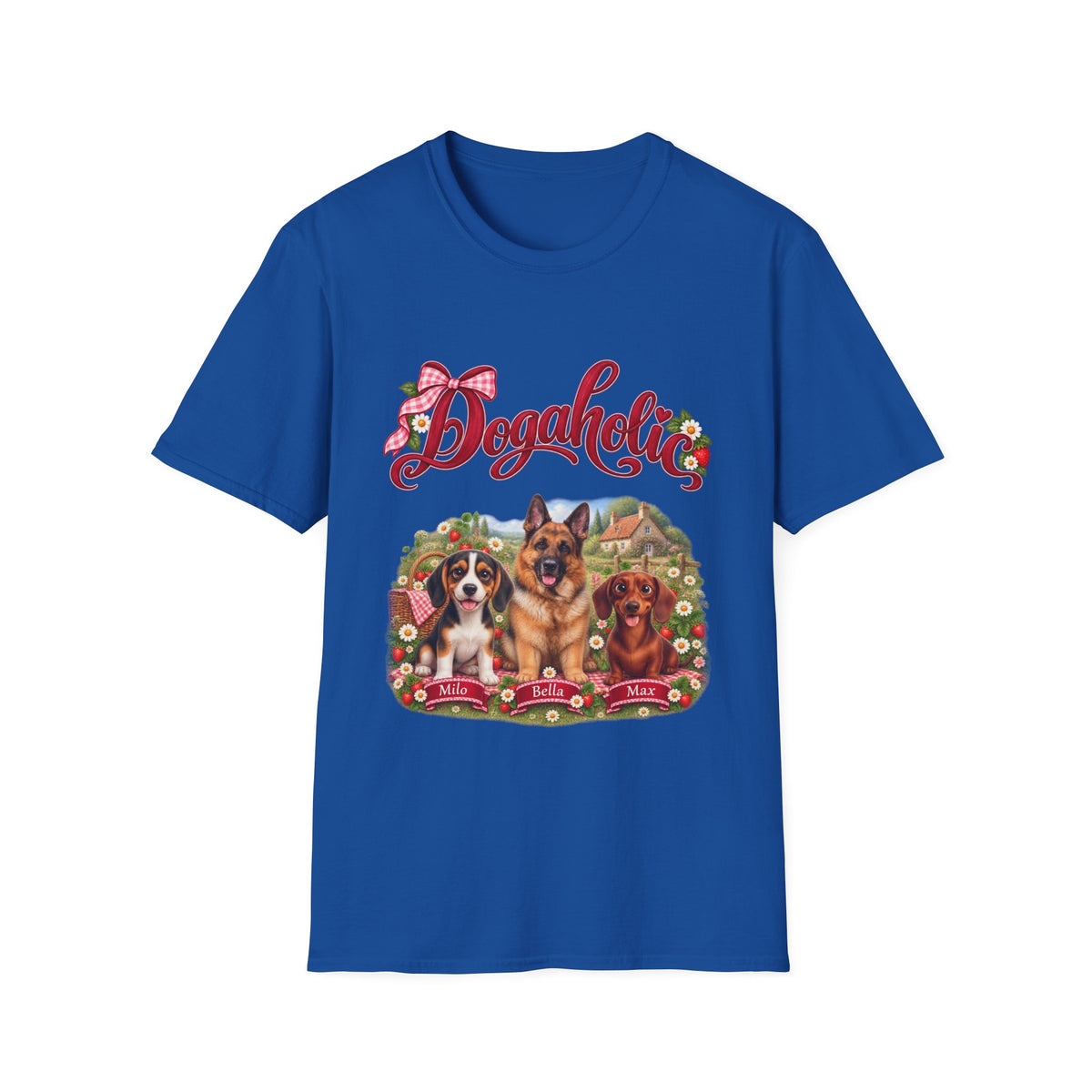 Personalized Graphic Tee – Dogaholic Strawberry Picnic – Foto 7