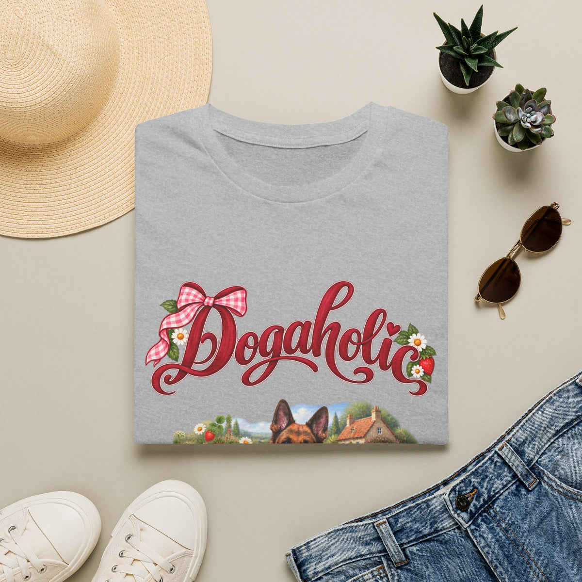 Personalized Graphic Tee – Dogaholic Strawberry Picnic – Foto 11
