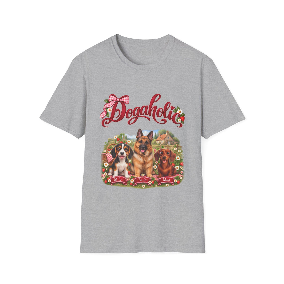 Personalized Graphic Tee – Dogaholic Strawberry Picnic – Foto 10