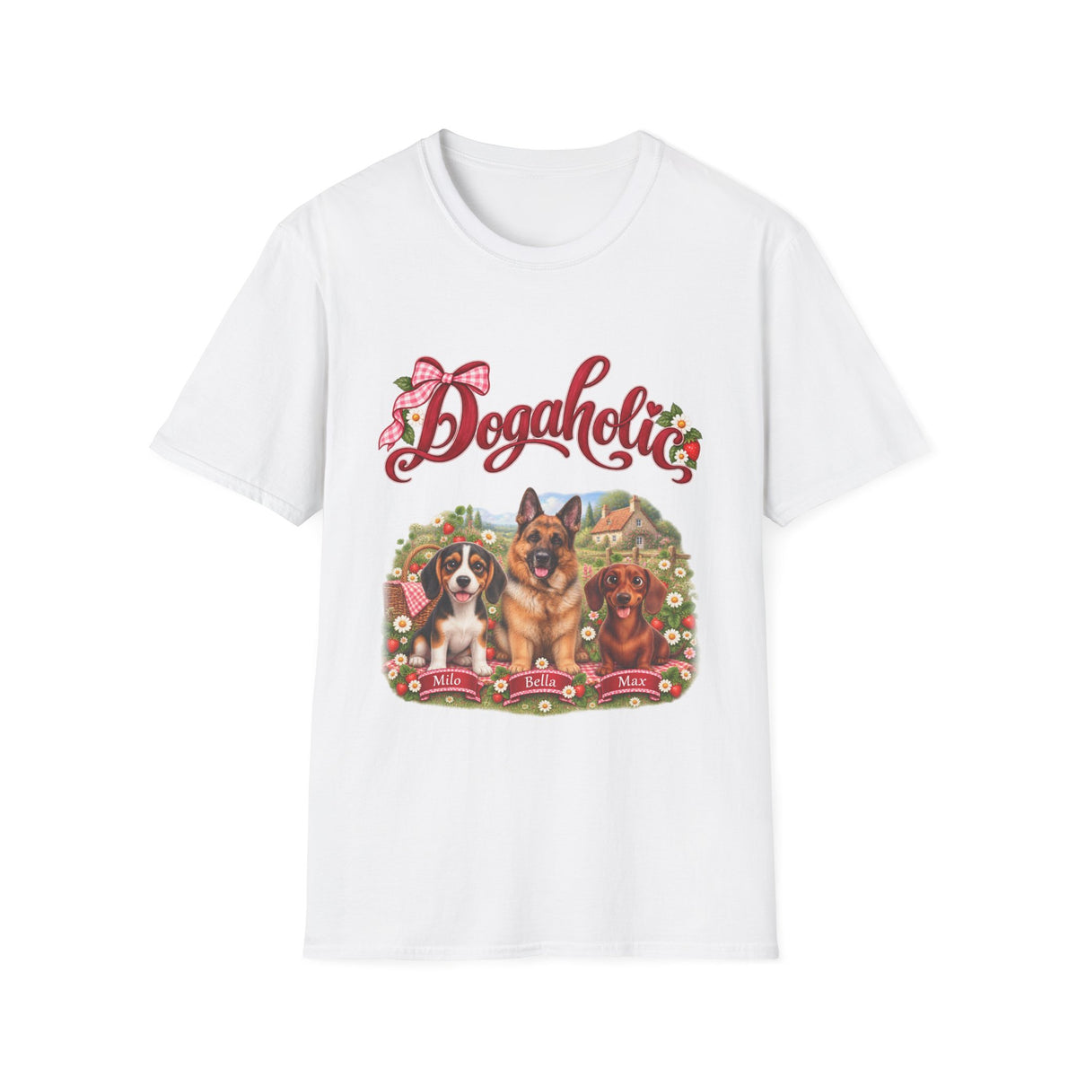 Personalized Graphic Tee – Dogaholic Strawberry Picnic – Foto 13