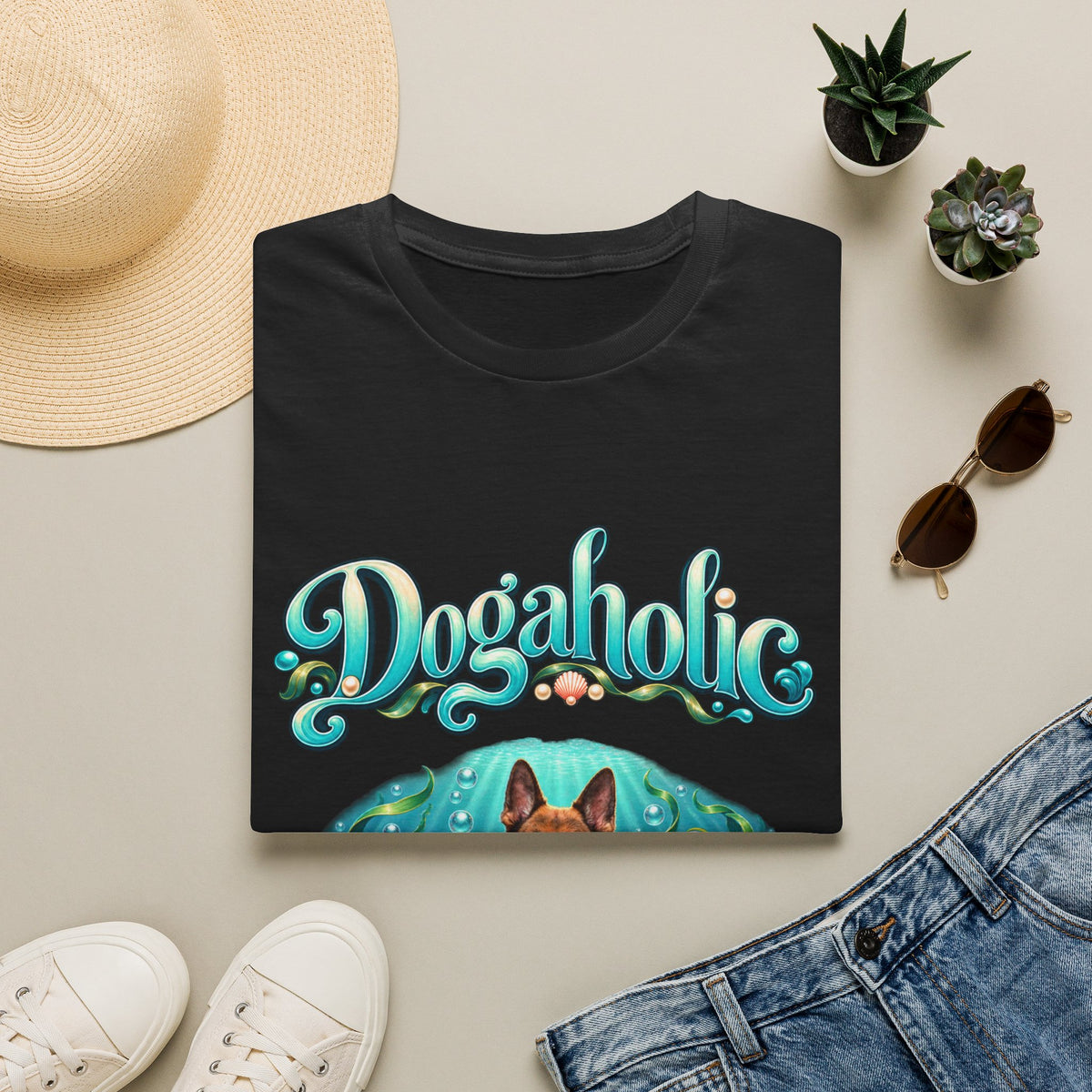 Personalized Graphic Tee – Dogaholic Mermaid Dogs – photo 17