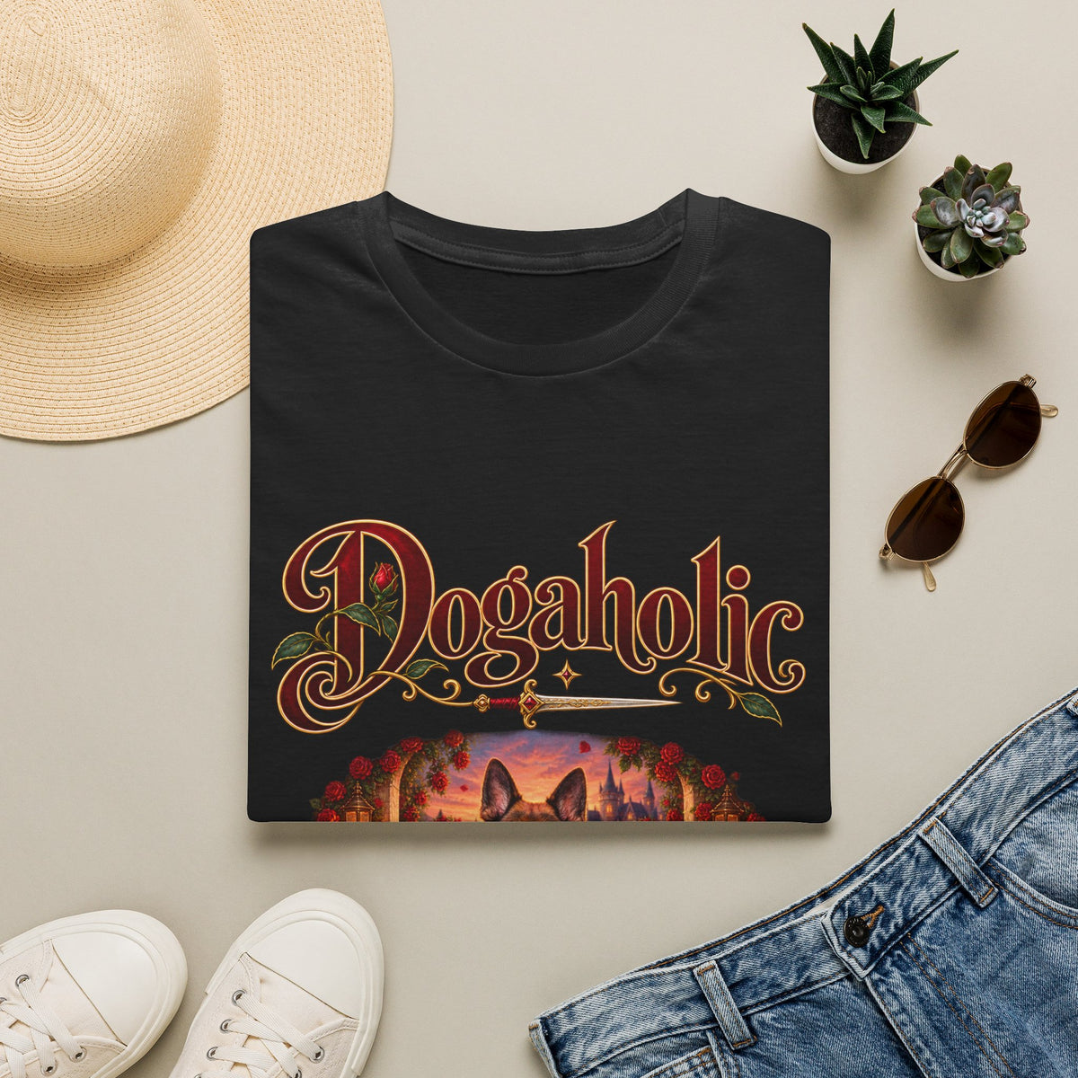 Personalized Graphic Tee – Dogaholic Rose Fantasy – photo 17