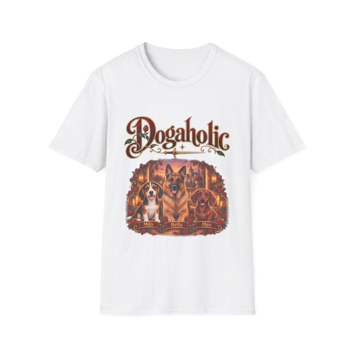 Personalized Graphic Tee – Dogaholic Rose Fantasy – photo 13