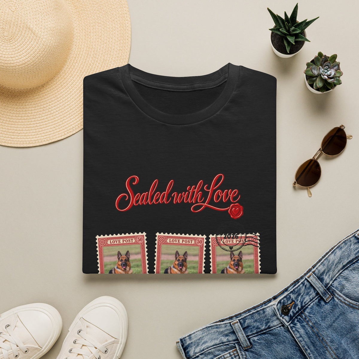 Personalized Graphic Tee – Sealed with Love Dog Stamps – photo 17