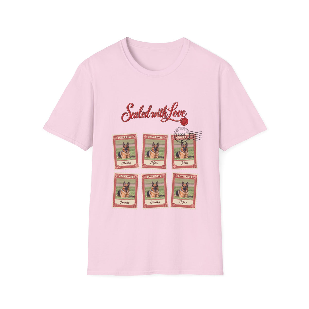 Personalized Graphic Tee – Sealed with Love Dog Stamps – photo 19
