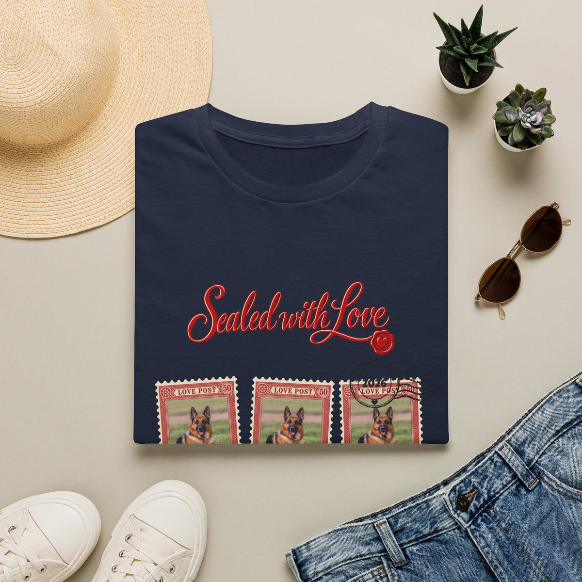 Personalized Graphic Tee – Sealed with Love Dog Stamps – photo 5