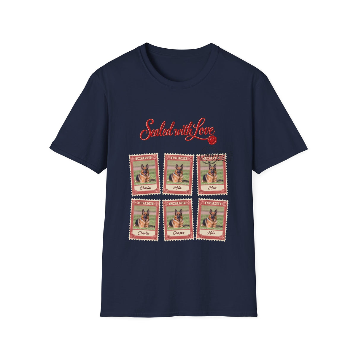 Personalized Graphic Tee – Sealed with Love Dog Stamps – photo 4