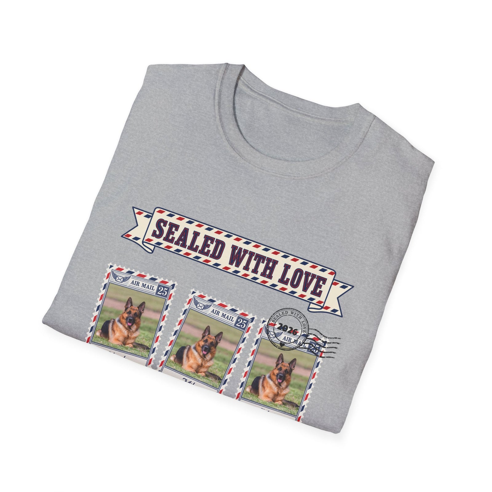 Personalized Graphic Tee – Dog Air Mail Stamps – Foto 12